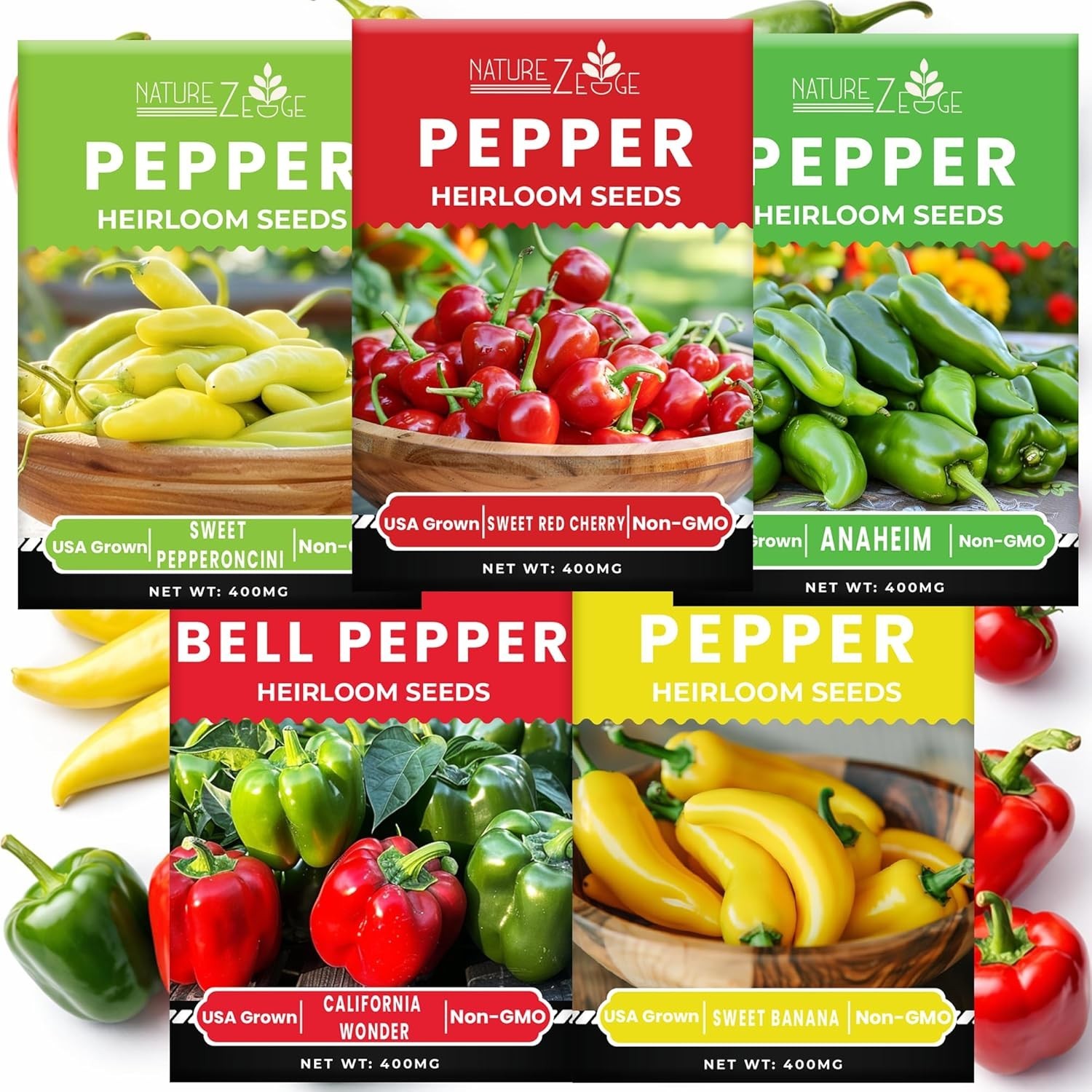 Sweet Pepper Seeds for Planting, Sweet Banana Pepper Seeds, Pepperoncini, Sweet