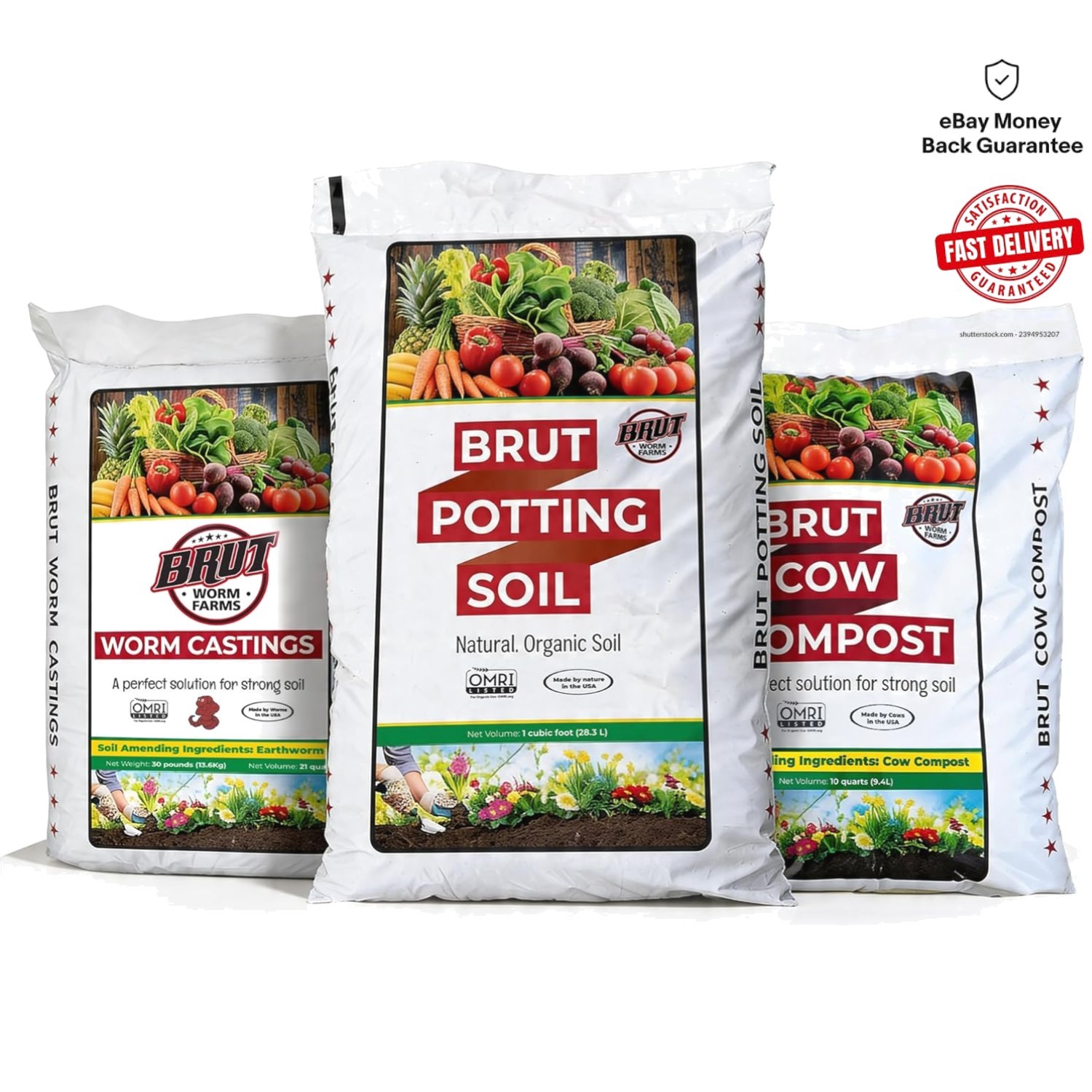 Complete Organic Gardening Solution: All-Natural Soil Trio for Indoor & Outdoor