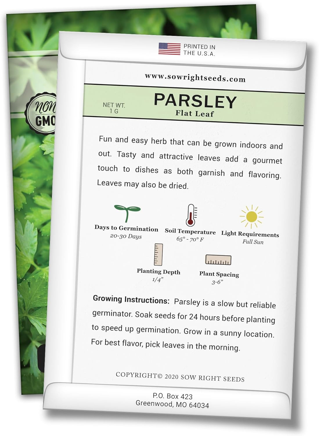 – Flat and Curly Leaf Parsley Seed Collection for Planting – Non-Gmo Heirloom Pa