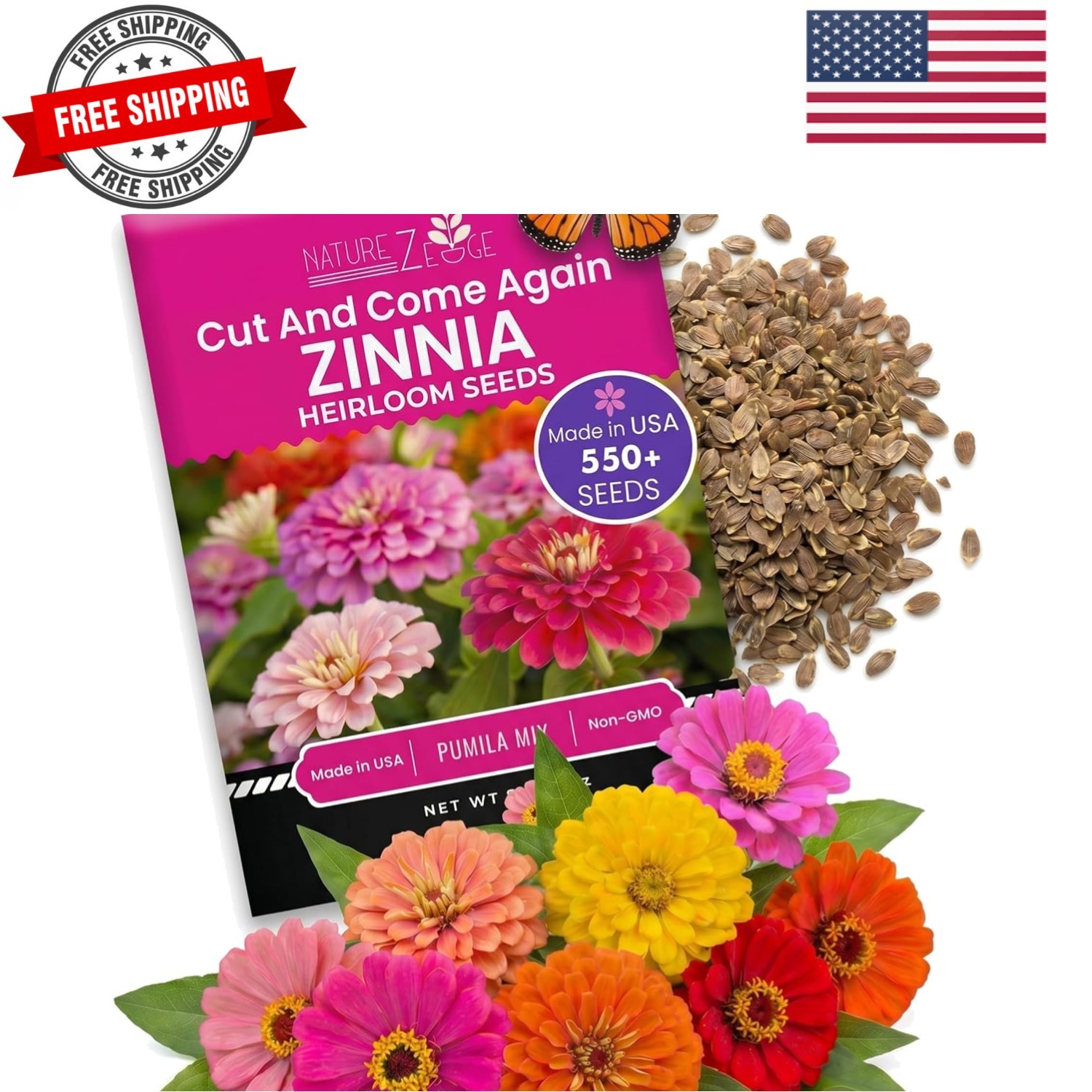 Zinnia Seeds for Planting Outdoors, Flower Seeds, Bulk Semillas De Flores par…