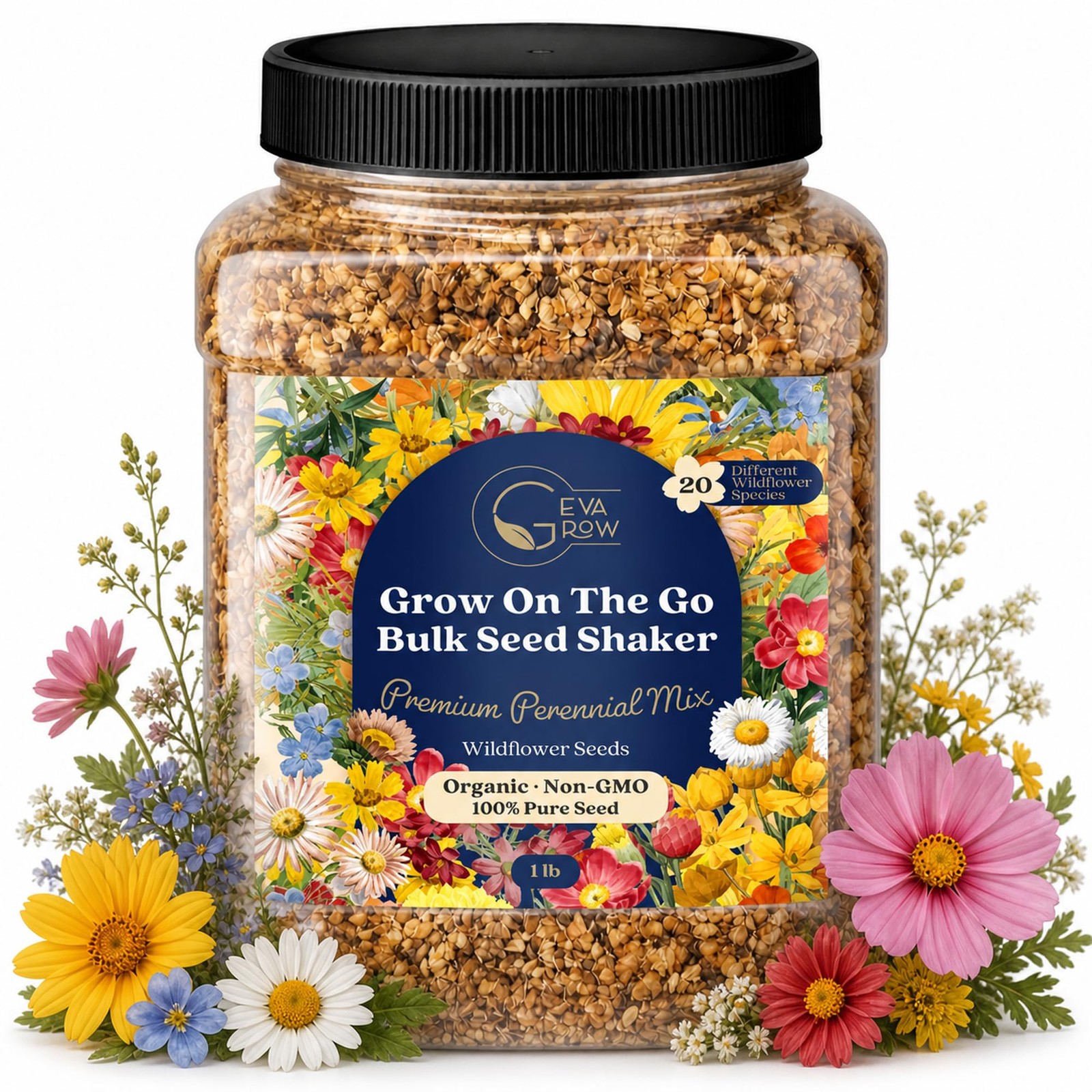Bulk Wildflower Seed Shaker – Perennial Flower Seeds Mix to Plant Anywhere, b…