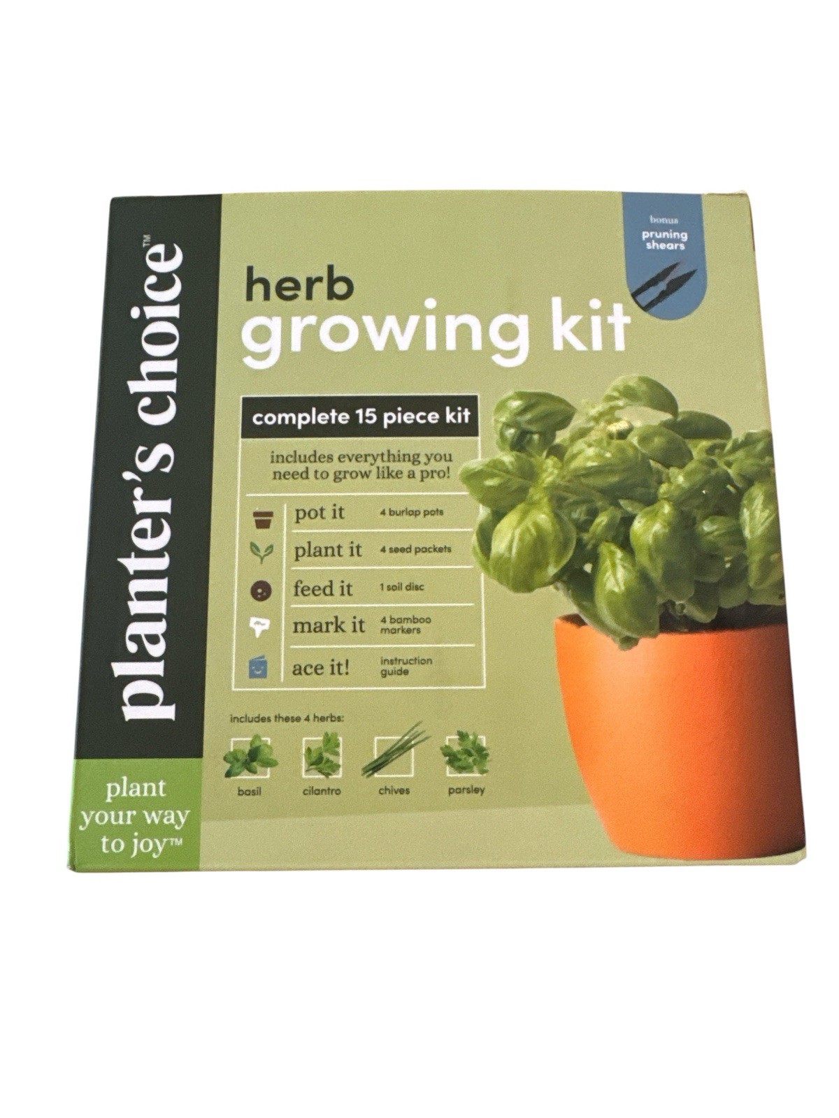 Planters’ Choice Indoor Herb Garden Starter Kit – 15 Piece Set NEW