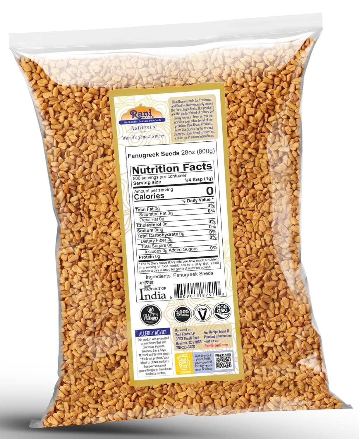 Rani Fenugreek Methi Seeds 28oz Gluten-Free