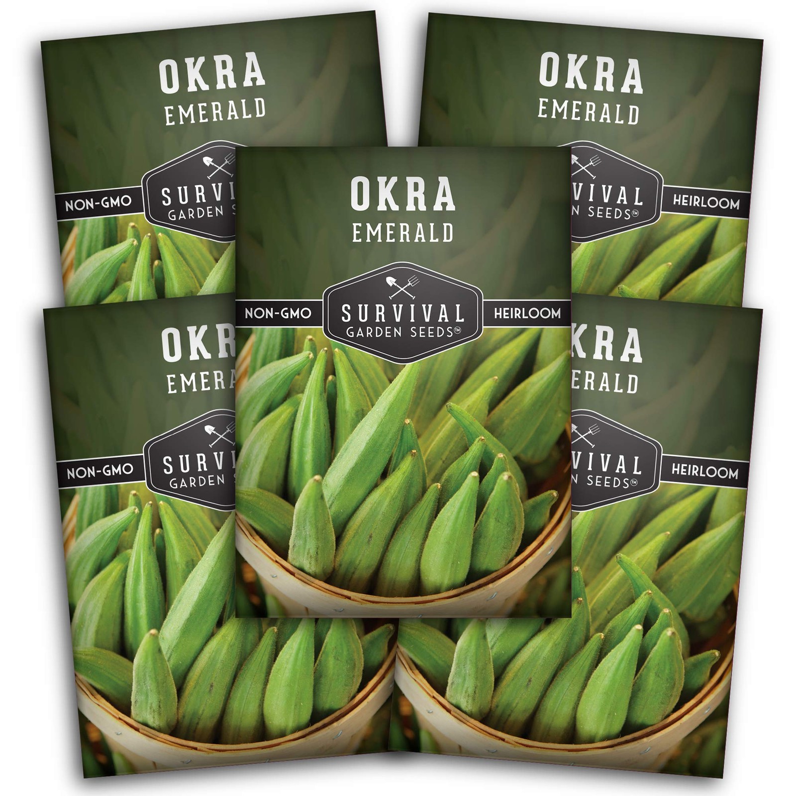 Emerald Okra Seeds for Planting Heirloom Southern Variety with Long Tender P…
