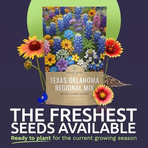 Texas Oklahoma Regional Mix Seeds – 1 lb Bulk – 240,000+ Non-GMO Native Seeds fo