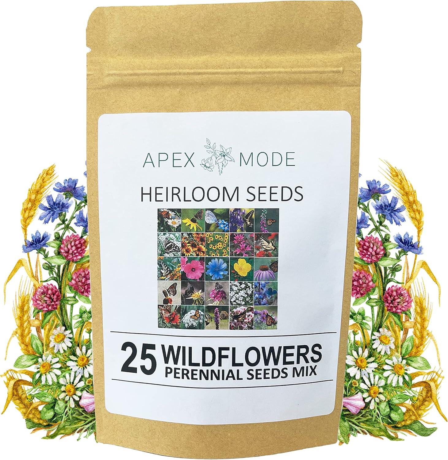 Perennial Wildflower Seeds Package with 25 Different Varieties 100,000 Seeds, Hu