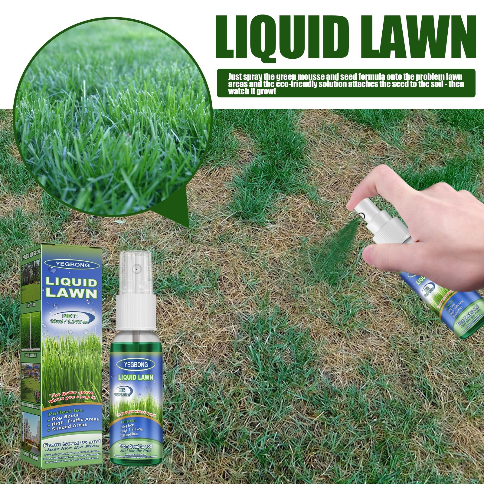 Green Lawn Spray Backyard Playground Grass Growth Concentrated Nutrient Solution