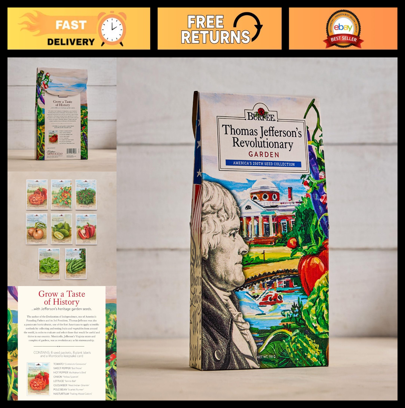 Heritage Vegetable & Flower Seed Collection – 8 Varieties, Plant Labels & Keepsa