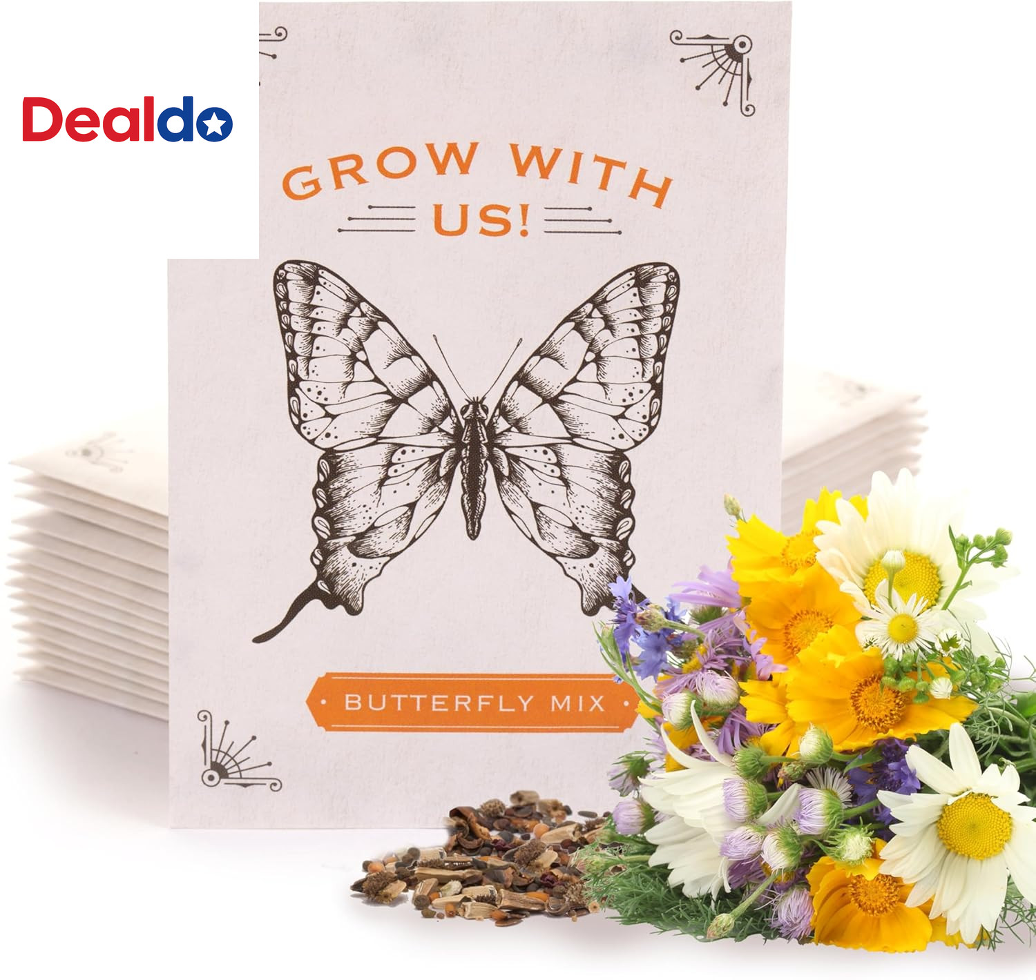 Bentley Seeds Grow with Us Pre Filled Butterfly Mix Seed Packets – 25 Individual