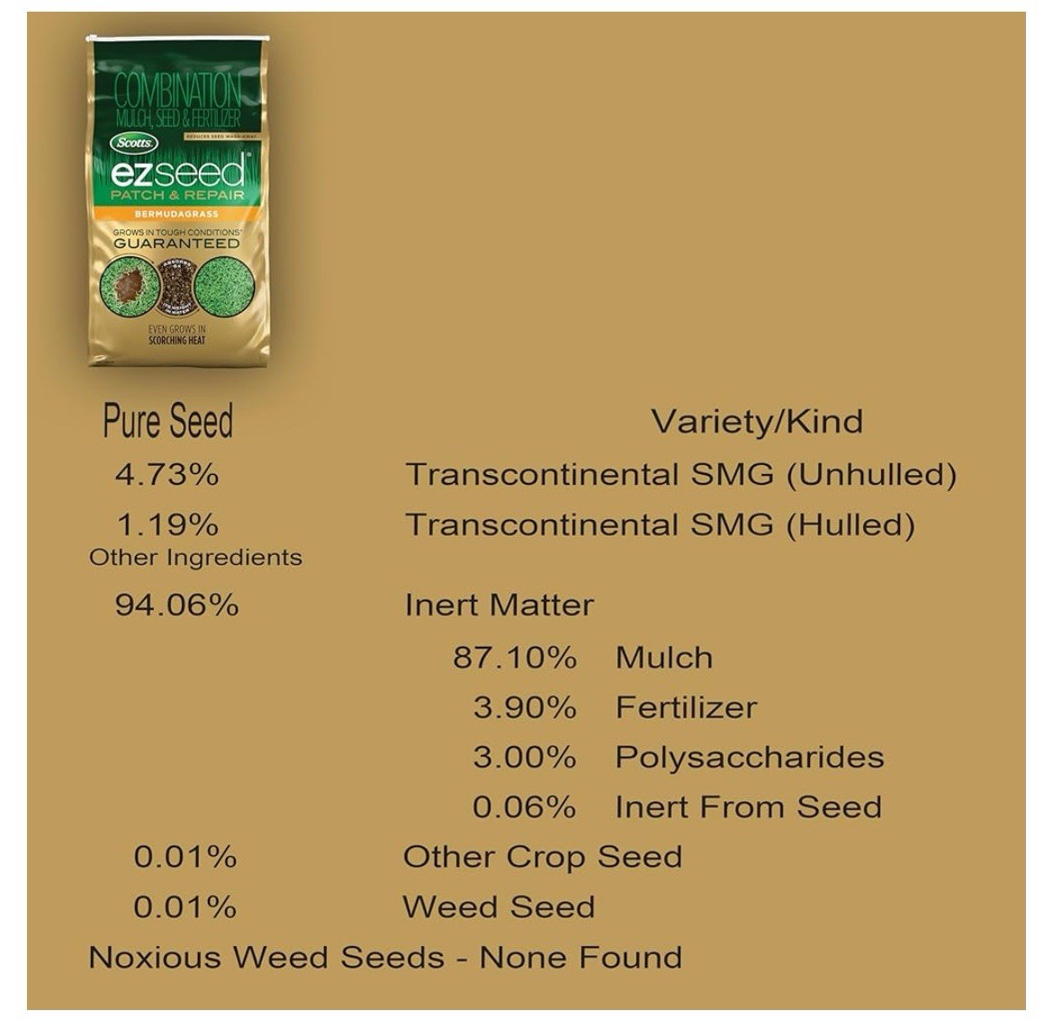 Scotts EZ Seed Patch & Repair Bermudagrass 10 lbs. Covers up to 225 sq. ft.