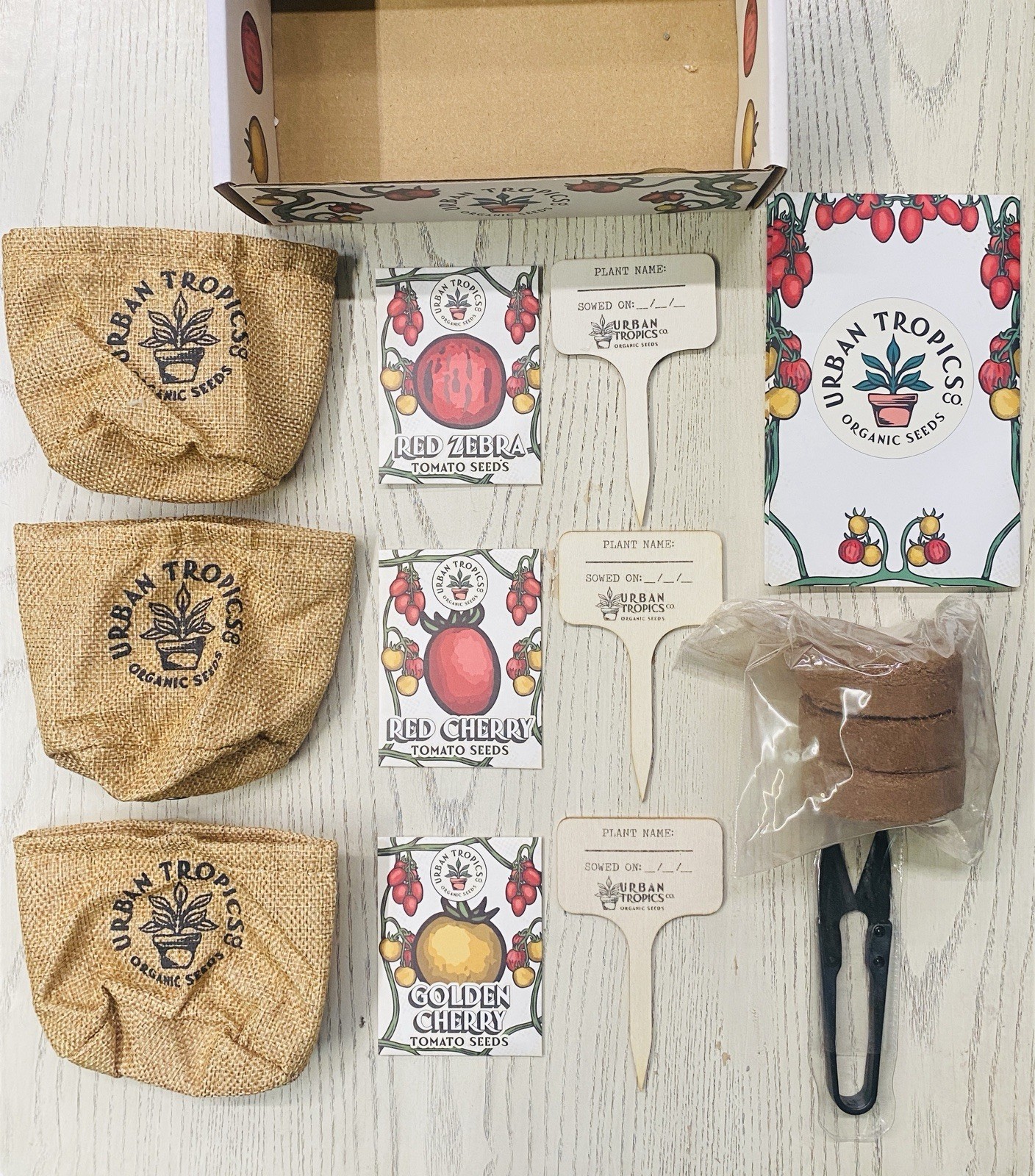 Urban Tropics Tomato Growing Kit Organic Seeds Indoor Garden Gift Set