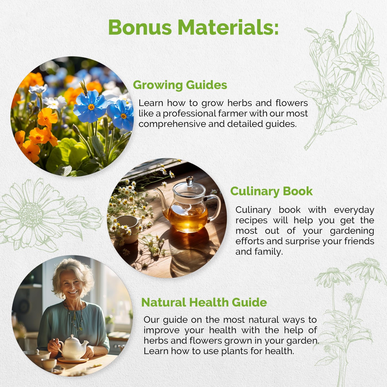 18 Medicinal Tea Herb & Flower Seeds Variety Pack- Indoor/Outdoor. 3400+ Non-…