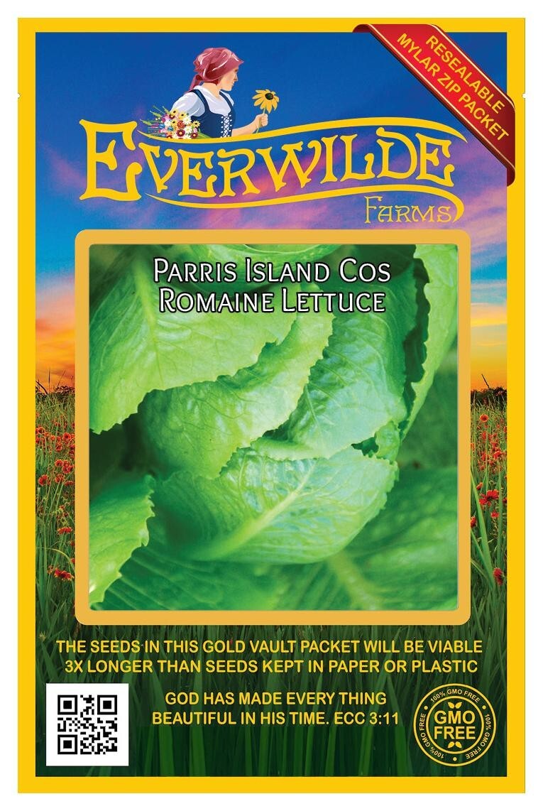 1 Oz Parris Island Cos Romaine Lettuce Seeds – Everwilde Farms Mylar Seed Packet