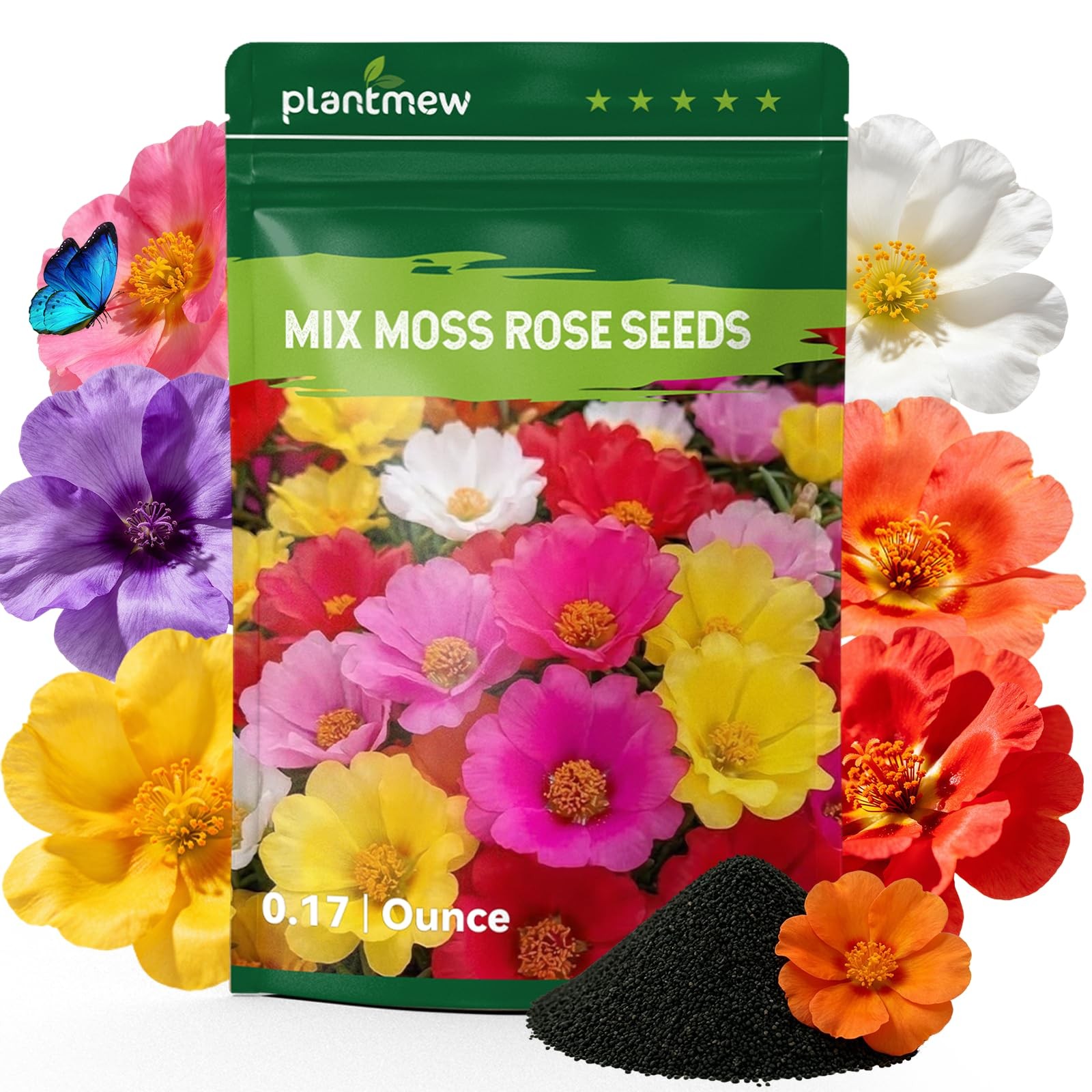 24000+ Moss Rose Seeds for Planting, Portulaca Seeds for Ground Cover, Drough…