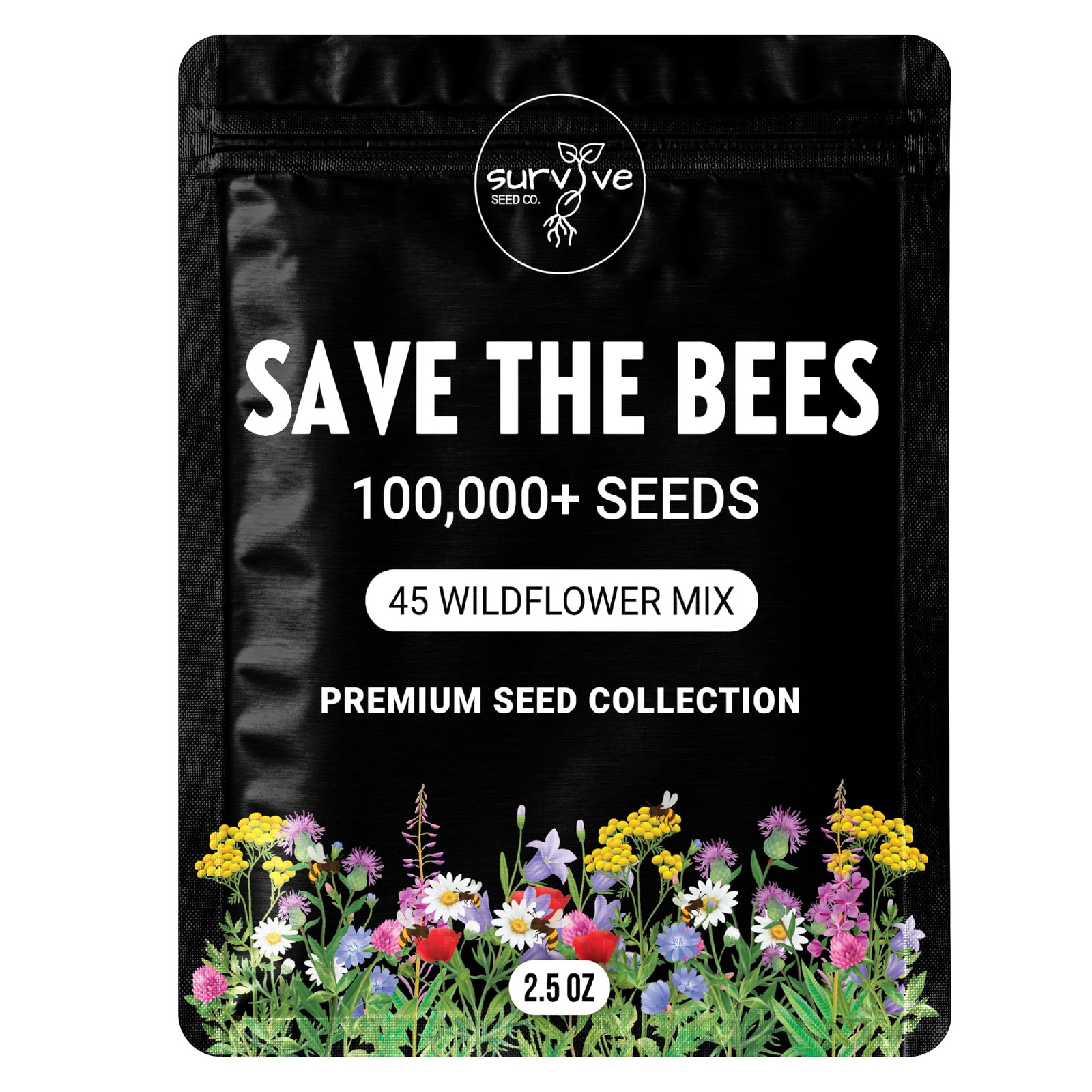 Package of 100,000 Wildflower Seeds – Save The Bees Wild Flower Seeds Collect…