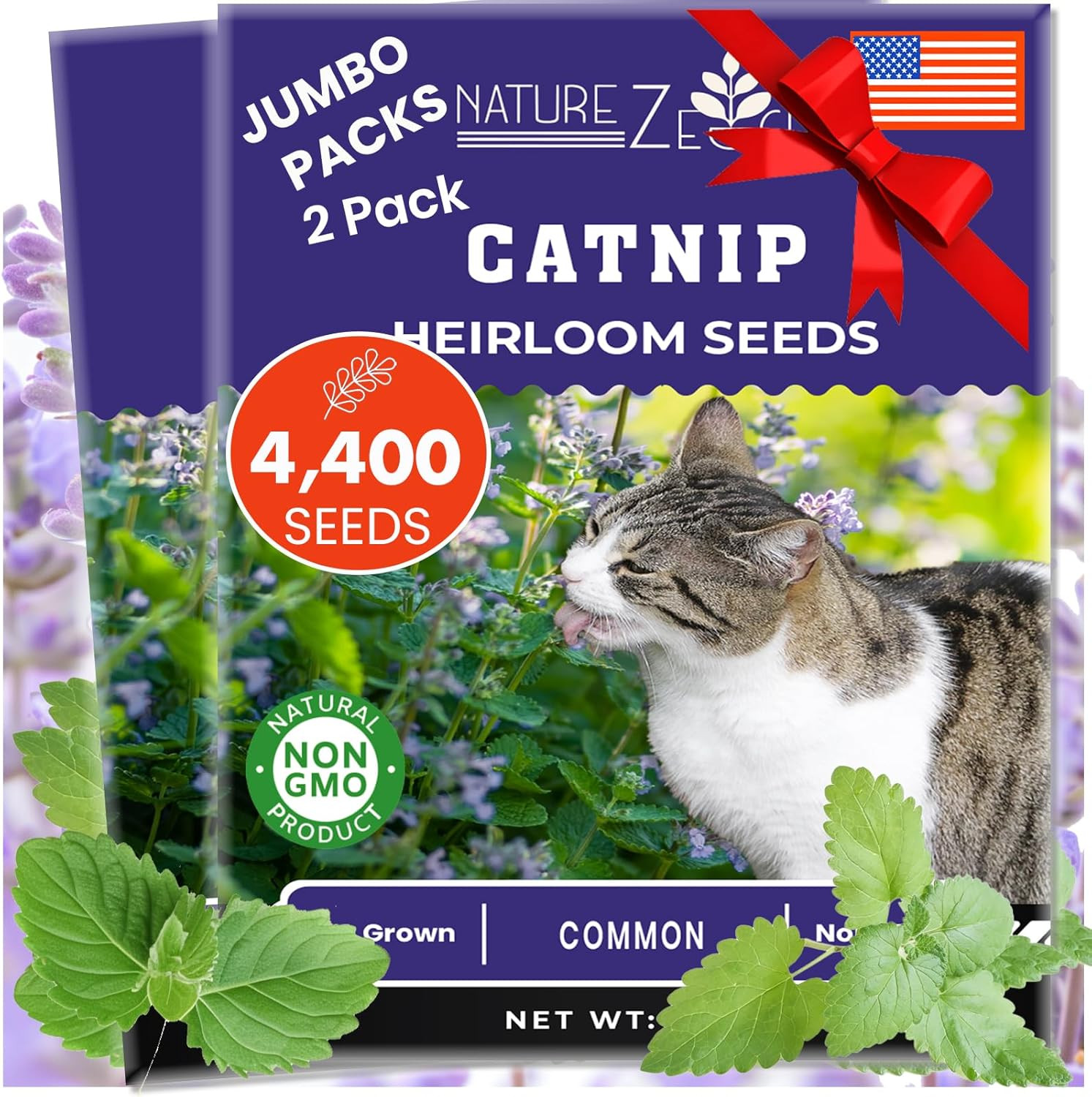 Catnip Seeds for Planting, 2.6 Grams, 4400+ Herb Seeds, Indoor or Outdoor Growin