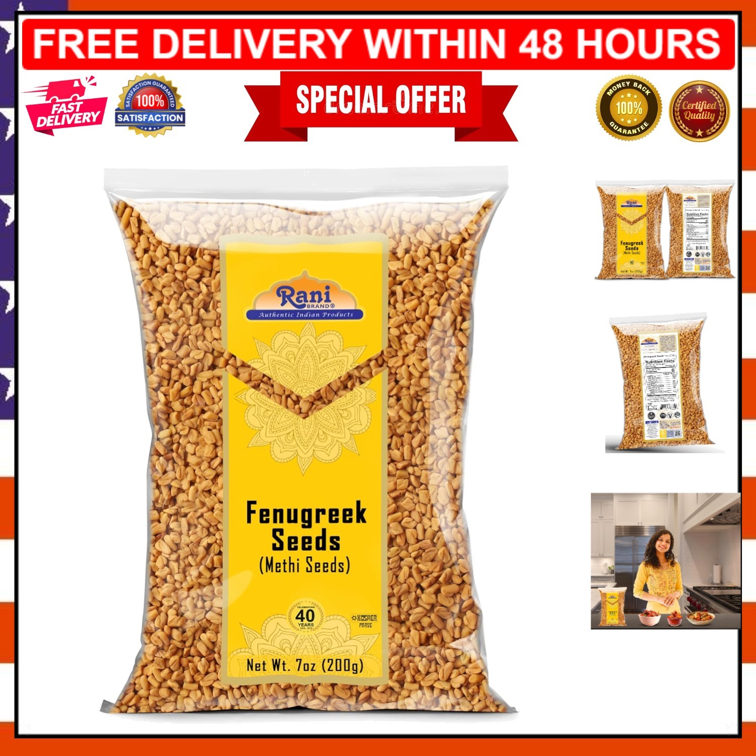 Authentic Indian Fenugreek Seeds 200g – & All-Natural Cooking Essential