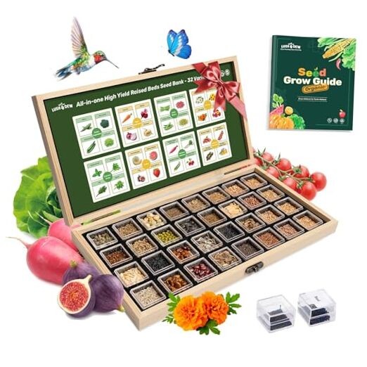 Raised Garden Bed Heirloom Seed Bank, 32 Varieties 30,000+ Raised Garden Beds