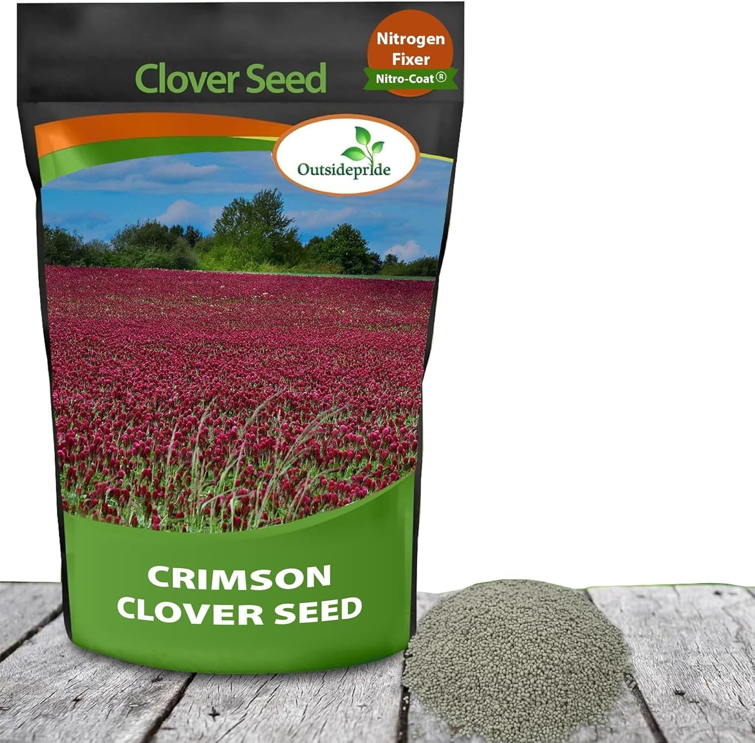 Crimson Clover Seeds – 10 lbs Nitrocoated, Perfect for Lawns & Soil Enrichment