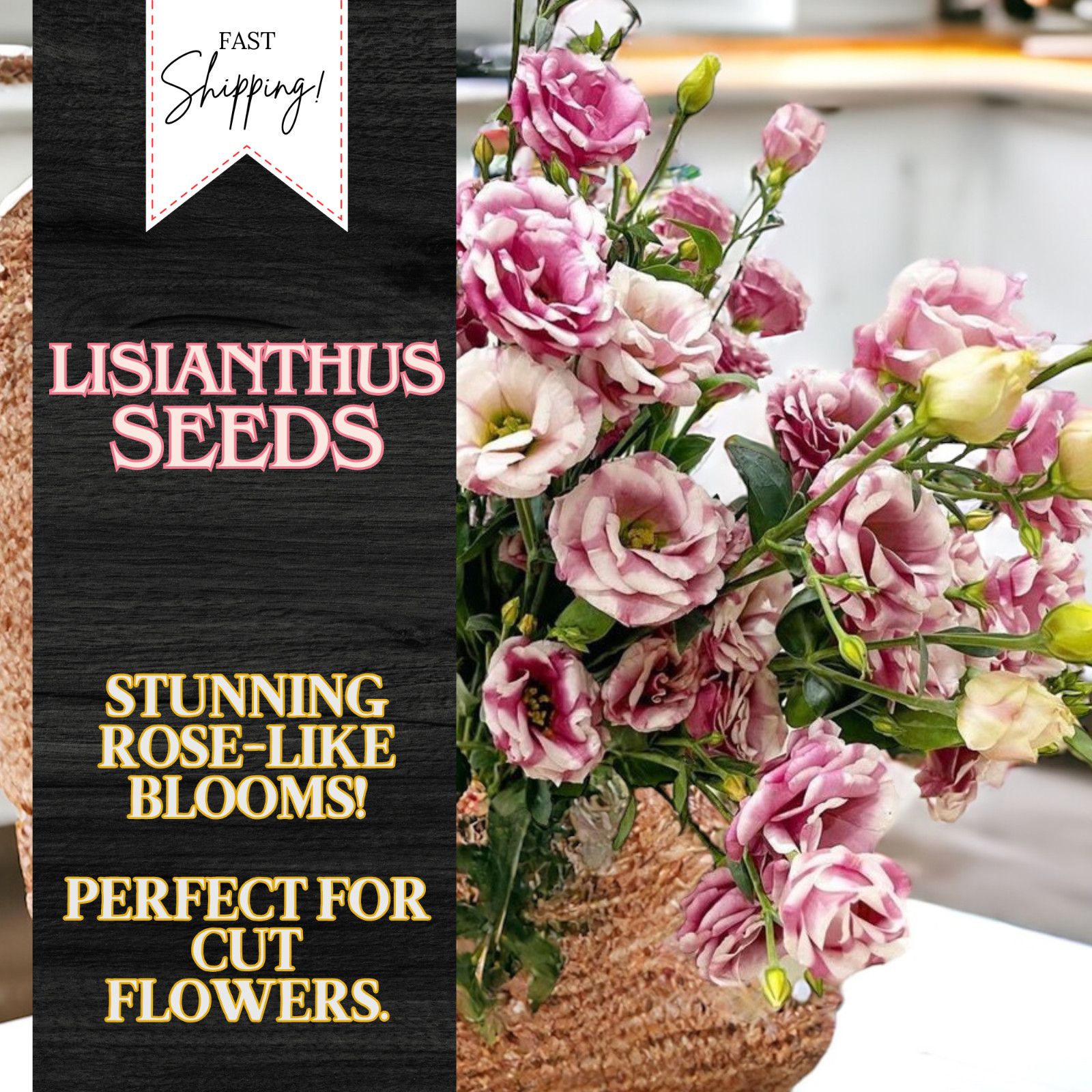 Lisianthus Seeds – 100 Seeds Garden Bloom Flower Seed Flowers Non Gmo Heirloom