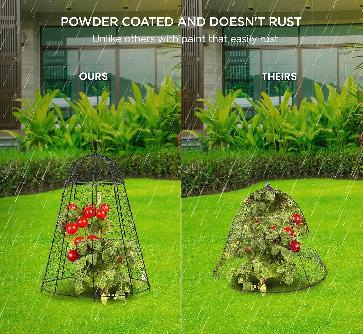 Garden Plant Cloches Steel Mesh Outdoor Protect from Animals Pack of 6
