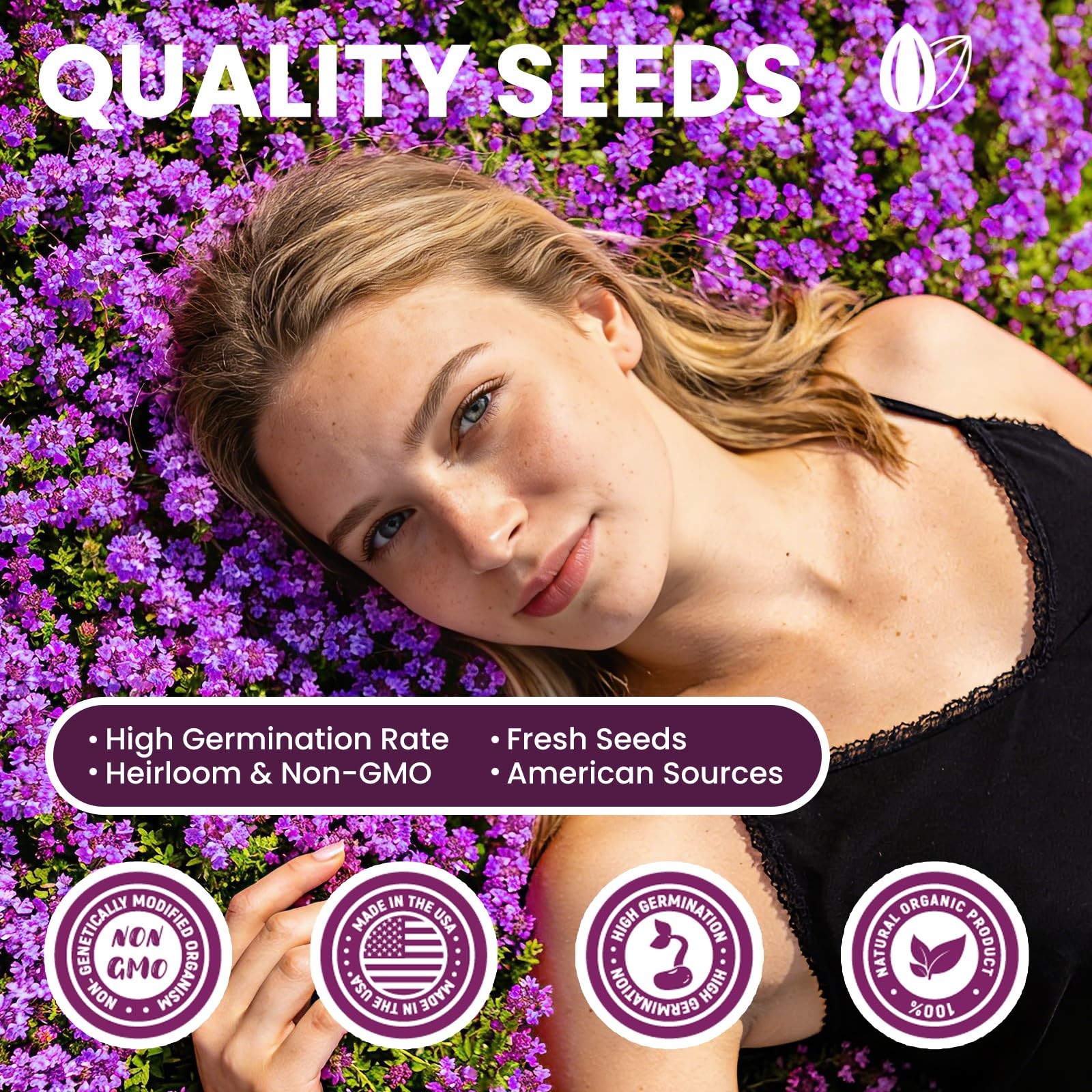 Fruivity 20000 pcs Creeping Thyme Seeds for Planting Perennial Ground Cover