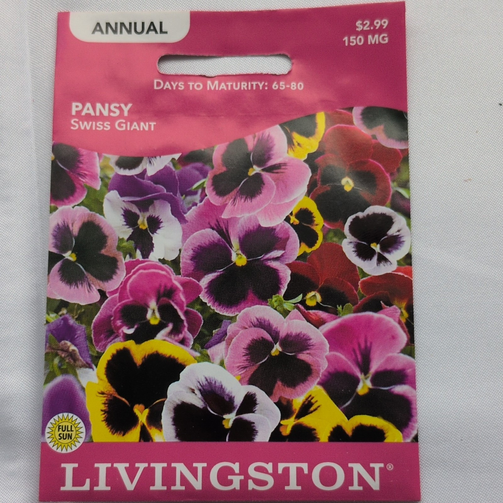 Livingston Pansy Swiss Giant Annual Multicolor Fragrant Full Sun Seeds Y1365