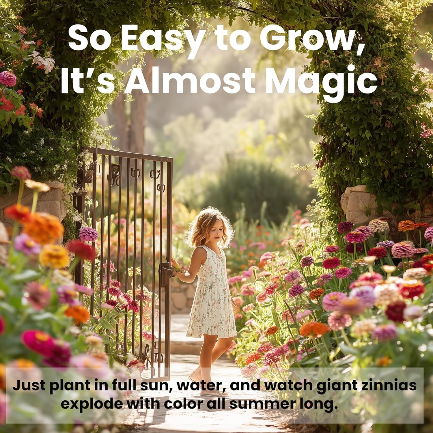 Easy to Grow Zinnia Seeds for Outdoor Gardens, 1/4 lb California Giants Mix