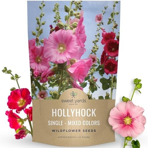 Mixed Color Hollyhock Seeds – 10,000 Flower Seeds for Planting – 1/4 Pound Bulk