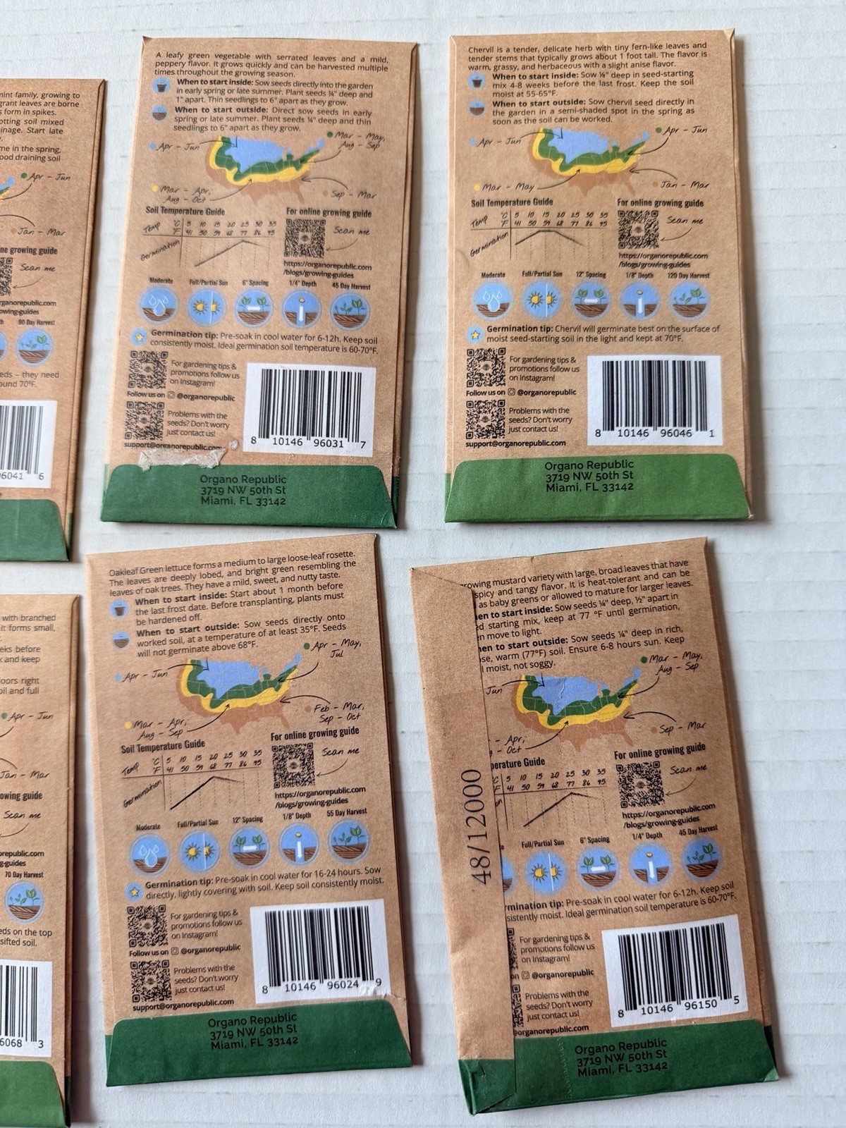 Lot Of 10 Heirloom Non-GMO Made In USA Greens Spring Mix Arugula Lettuce Kale