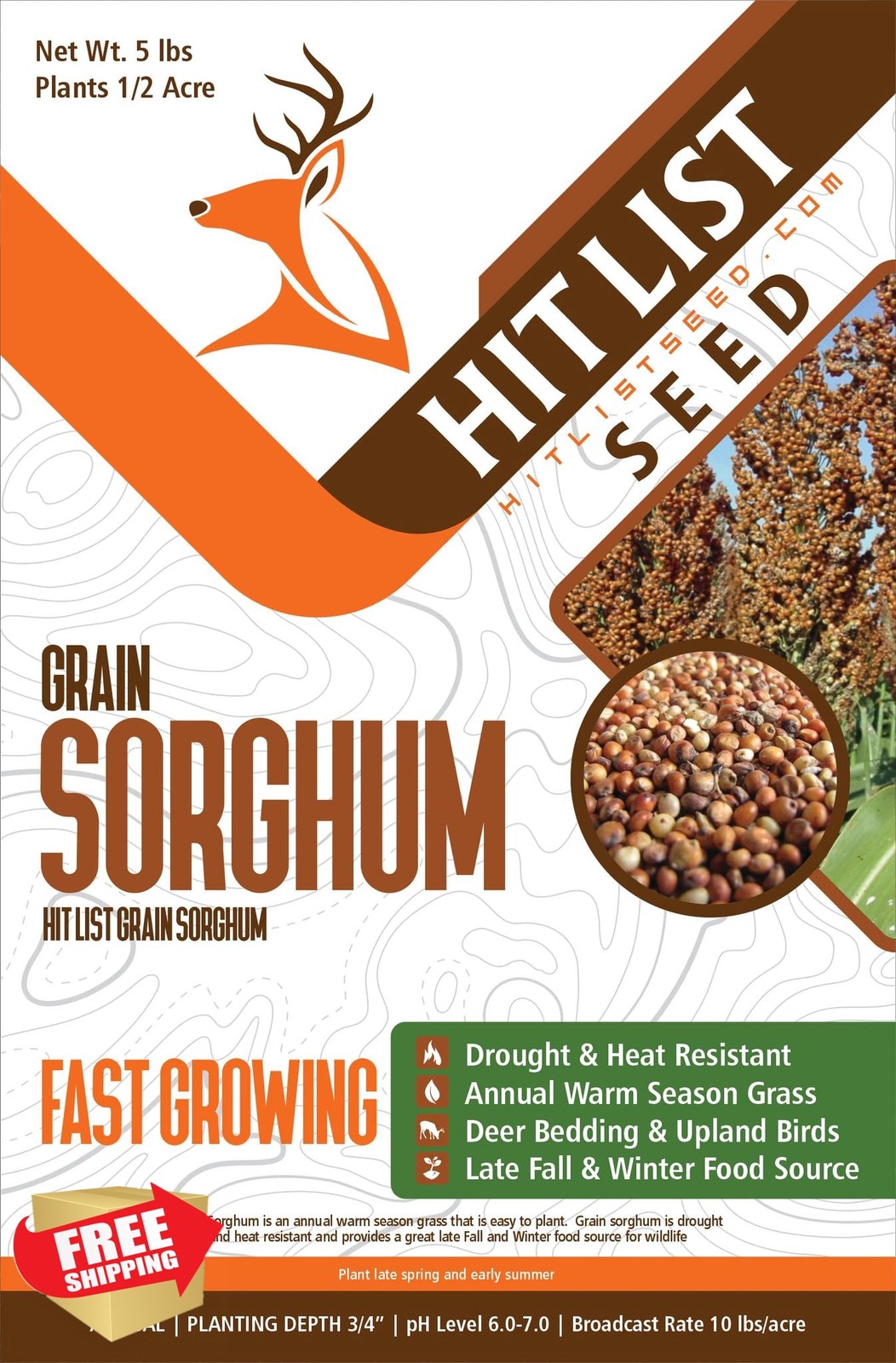 Hit List Seed Sorghum Food Plot Seeds Deer Planting 5 lbs