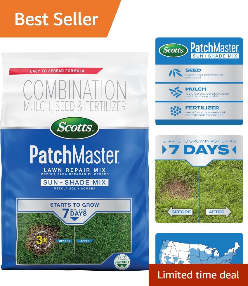 PatchMaster Lawn Repair Mix for Sun and Shade 4.75 lb Covers Up to 140 sq ft