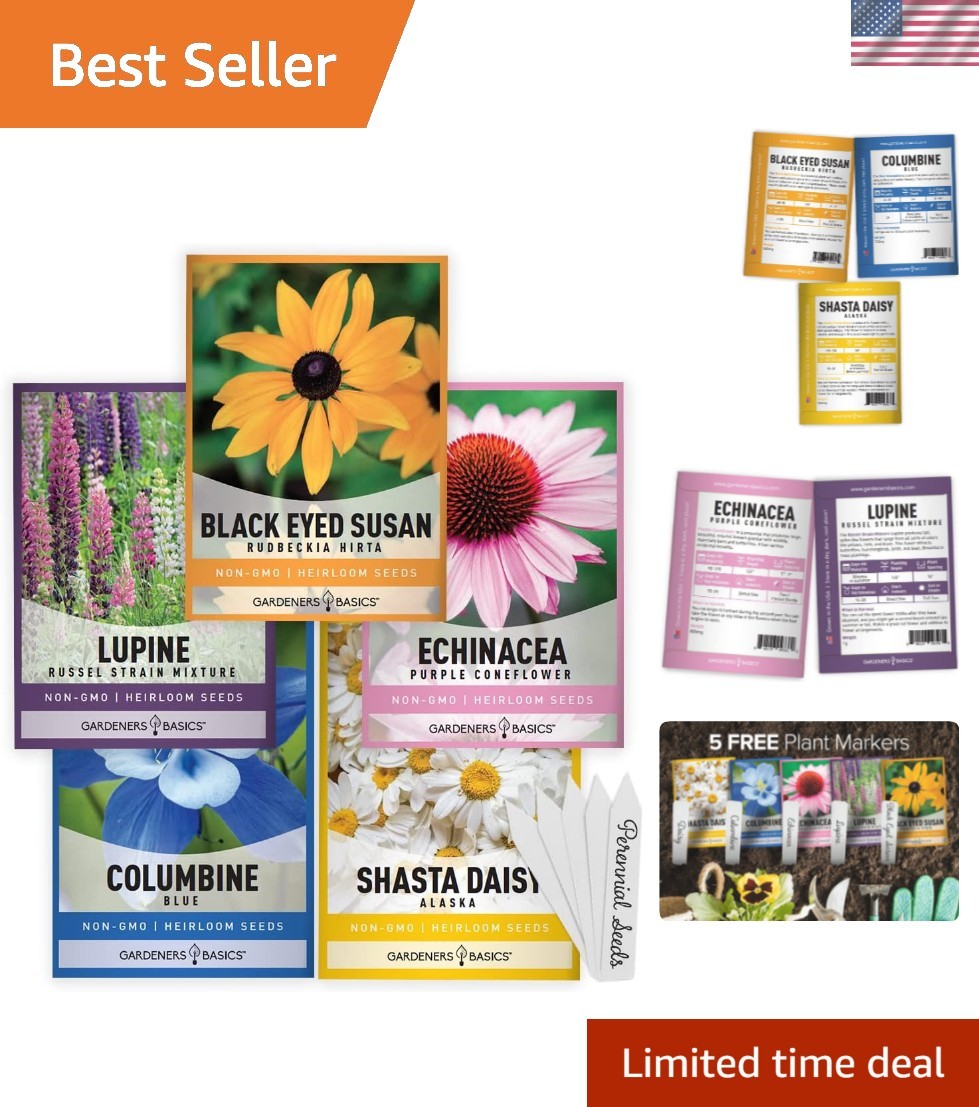 5 Variety Pack Perennial Flower Seeds – Attract Pollinators & Beautiful Blooms