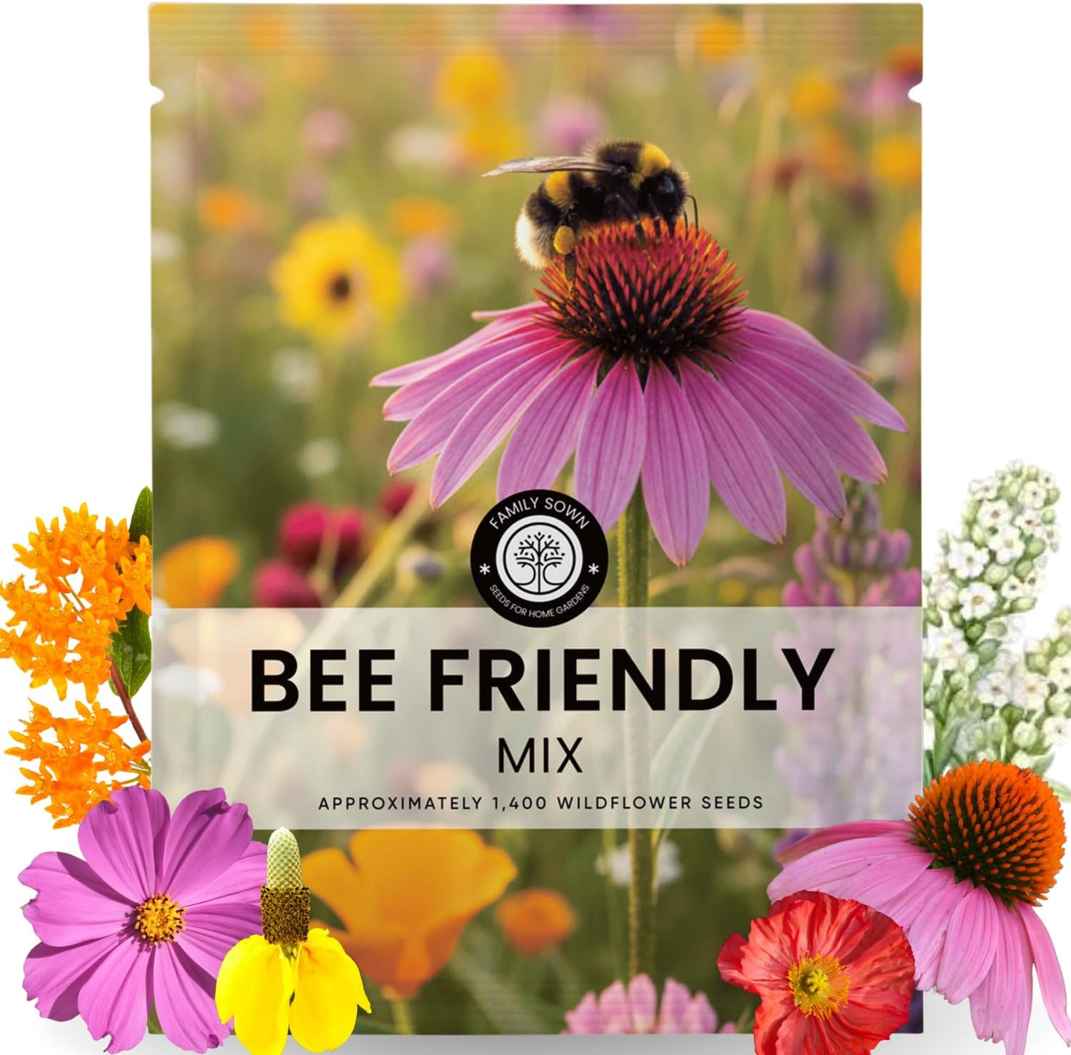 Bee Friendly Mix – 1,400 Seeds for Planting – 2026 Season – 5 Gram Pouch