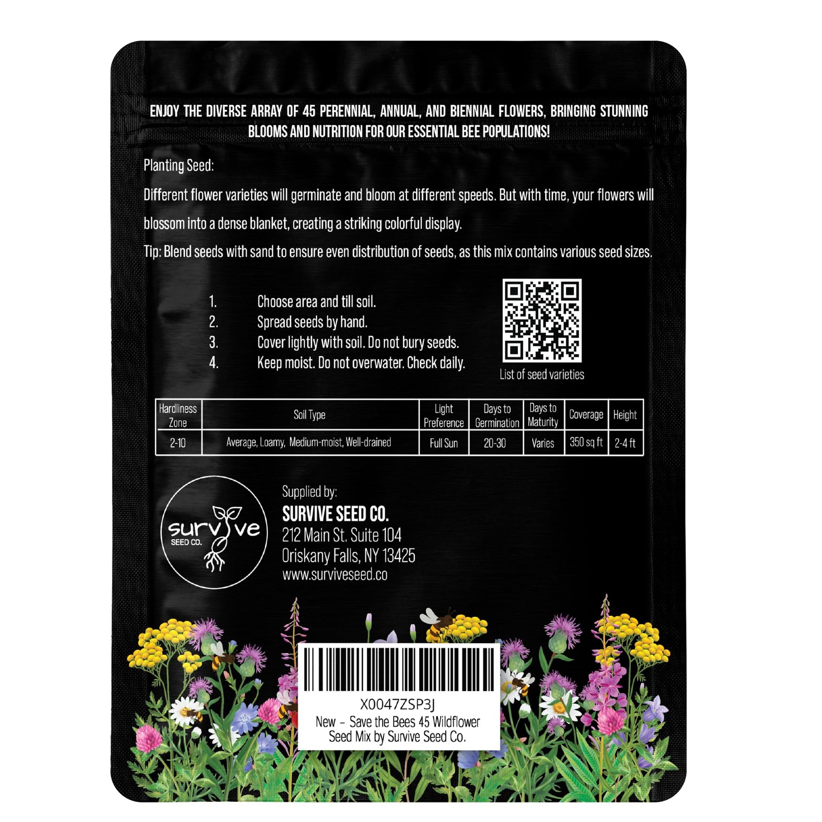Package of 100,000 Wildflower Seeds – Save The Bees Wild Flower Seeds Collect…