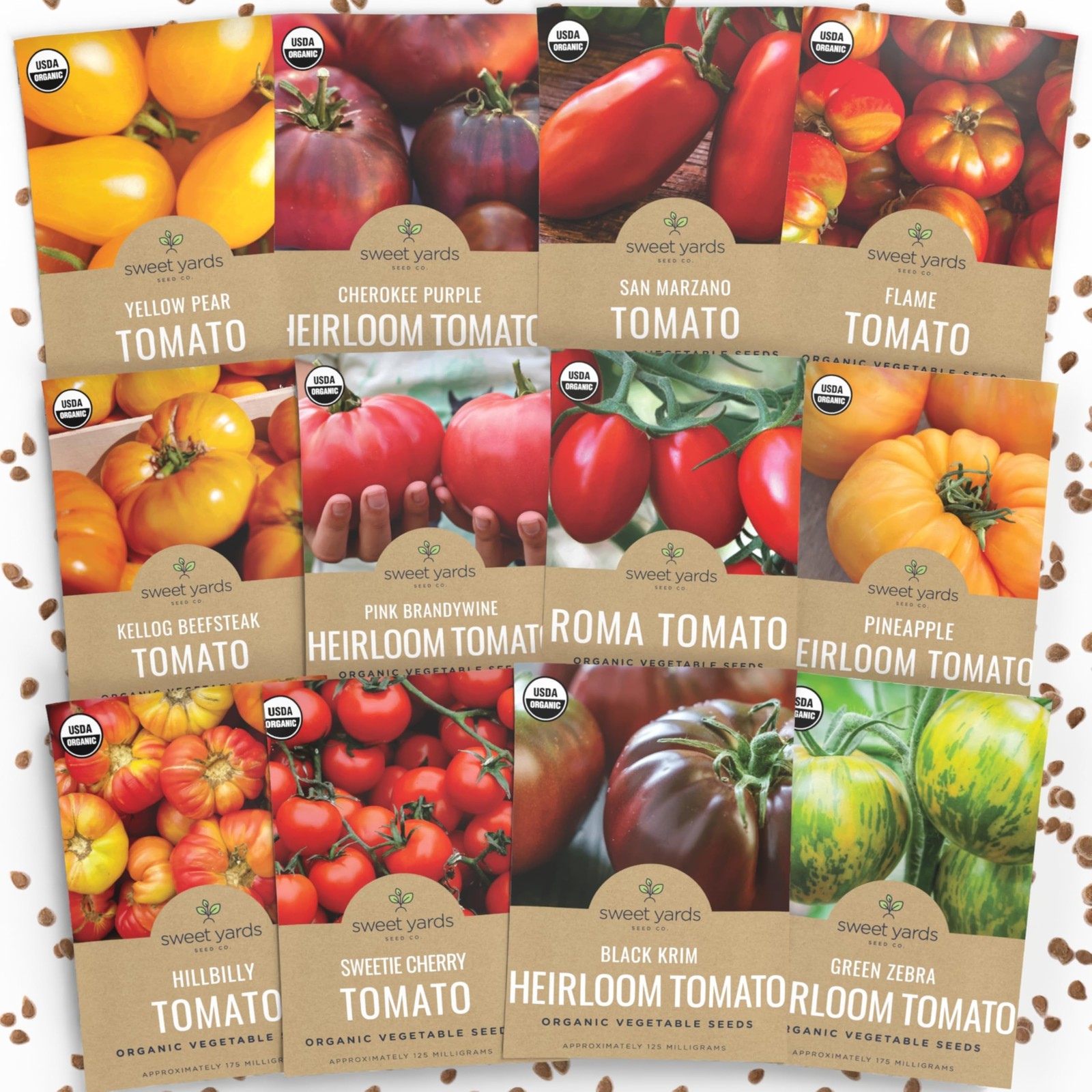 Organic Tomato Seeds 12 Variety Pack Heirloom Non GMO For Garden Planting