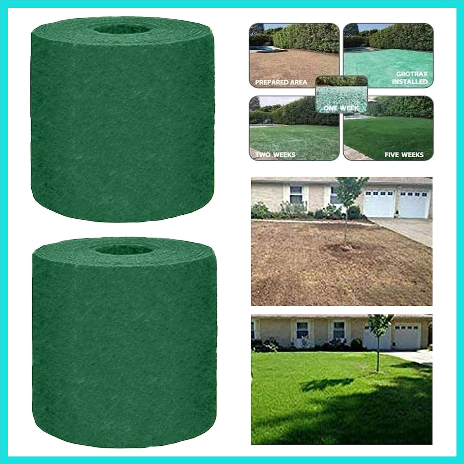 Grass Seed Mat Roll – Biodegradable Lawn Seed Mat – Backyard Plant Growing Gr…
