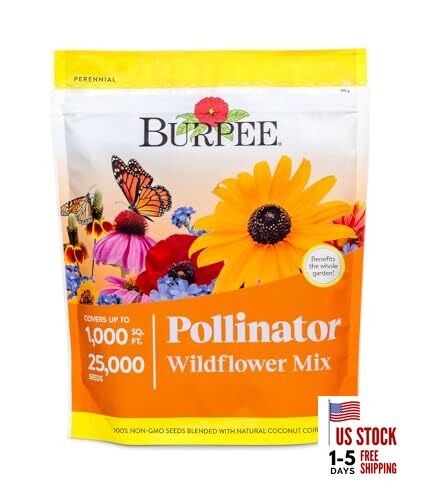 Wildflower 25,000 Bulk, 1 Bag, 18 Varieties of Non-GMO Flower Pollinator Mix