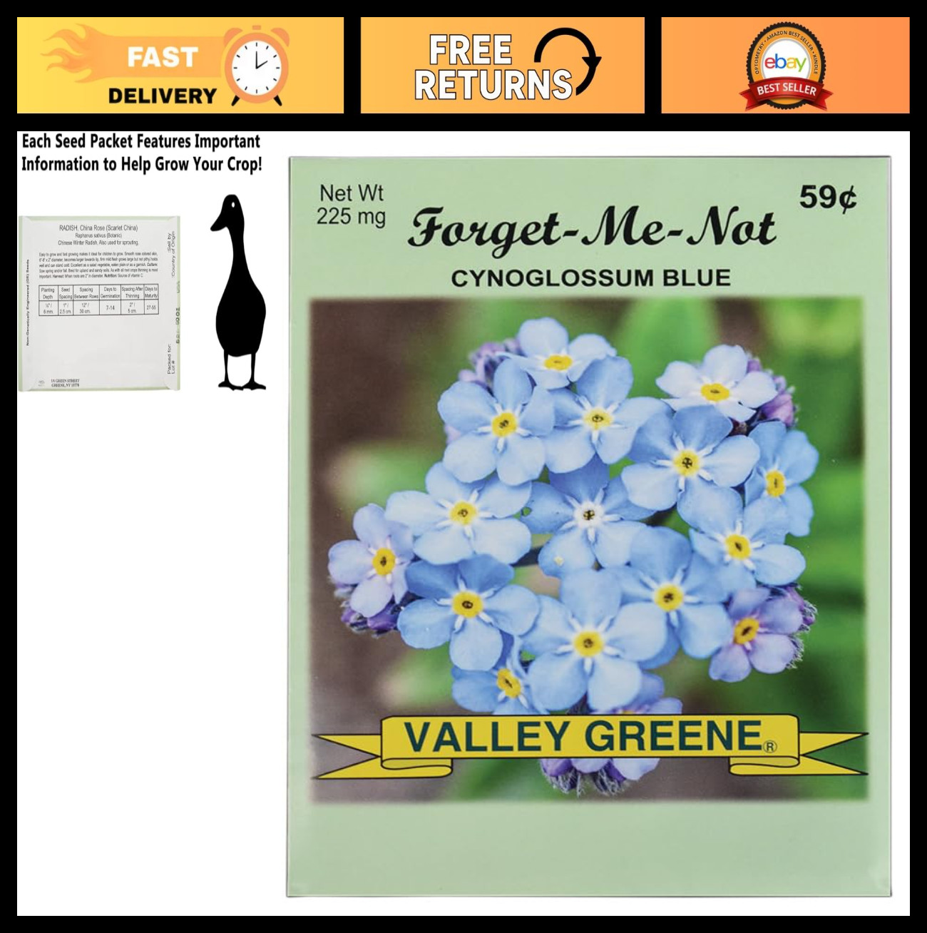 Bulk Flower Seed Packets – 200 Forget-Me-Not Blue Seeds for Dream Garden!