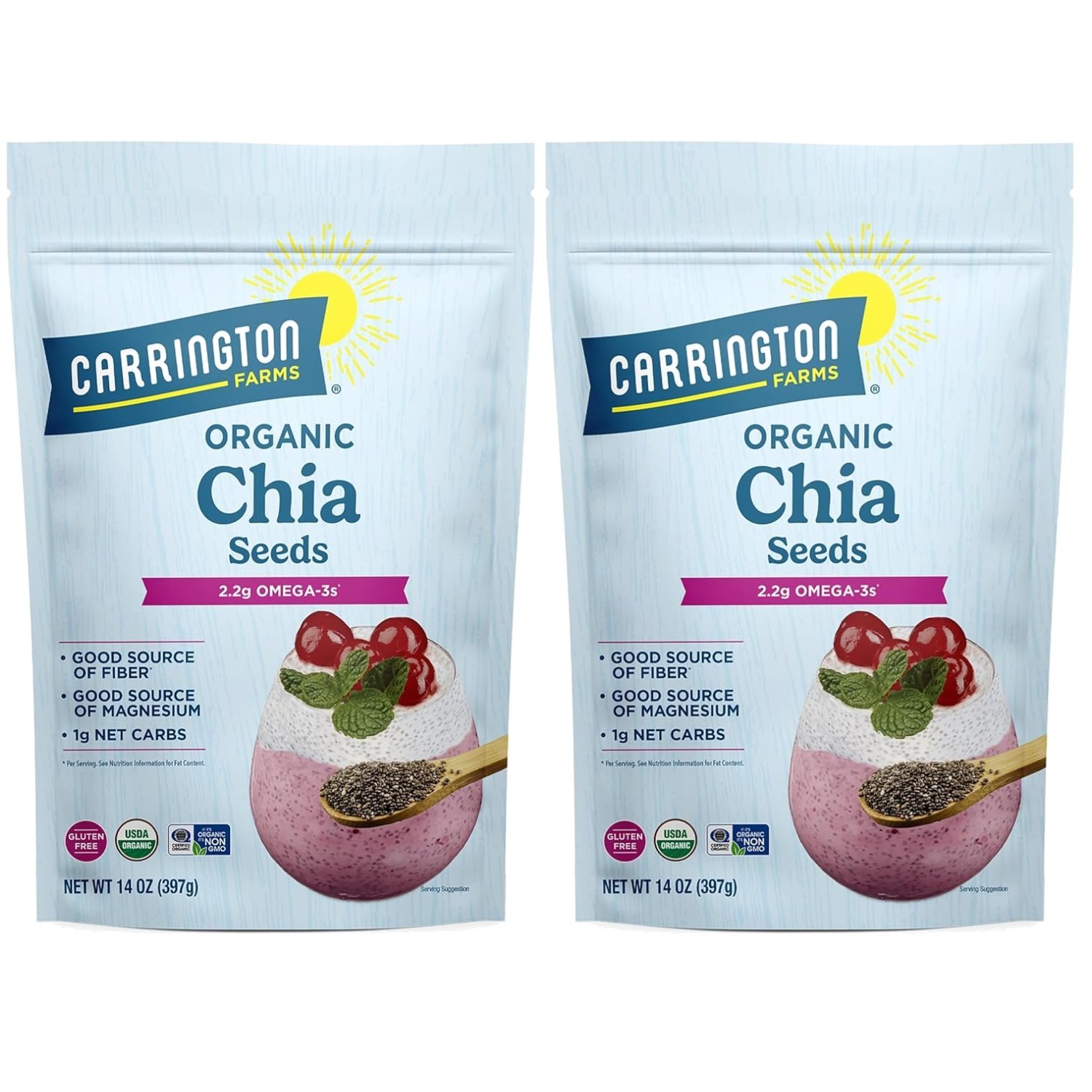 USDA Organic Chia Seeds, 14oz – Pack of 2, Gluten-Free