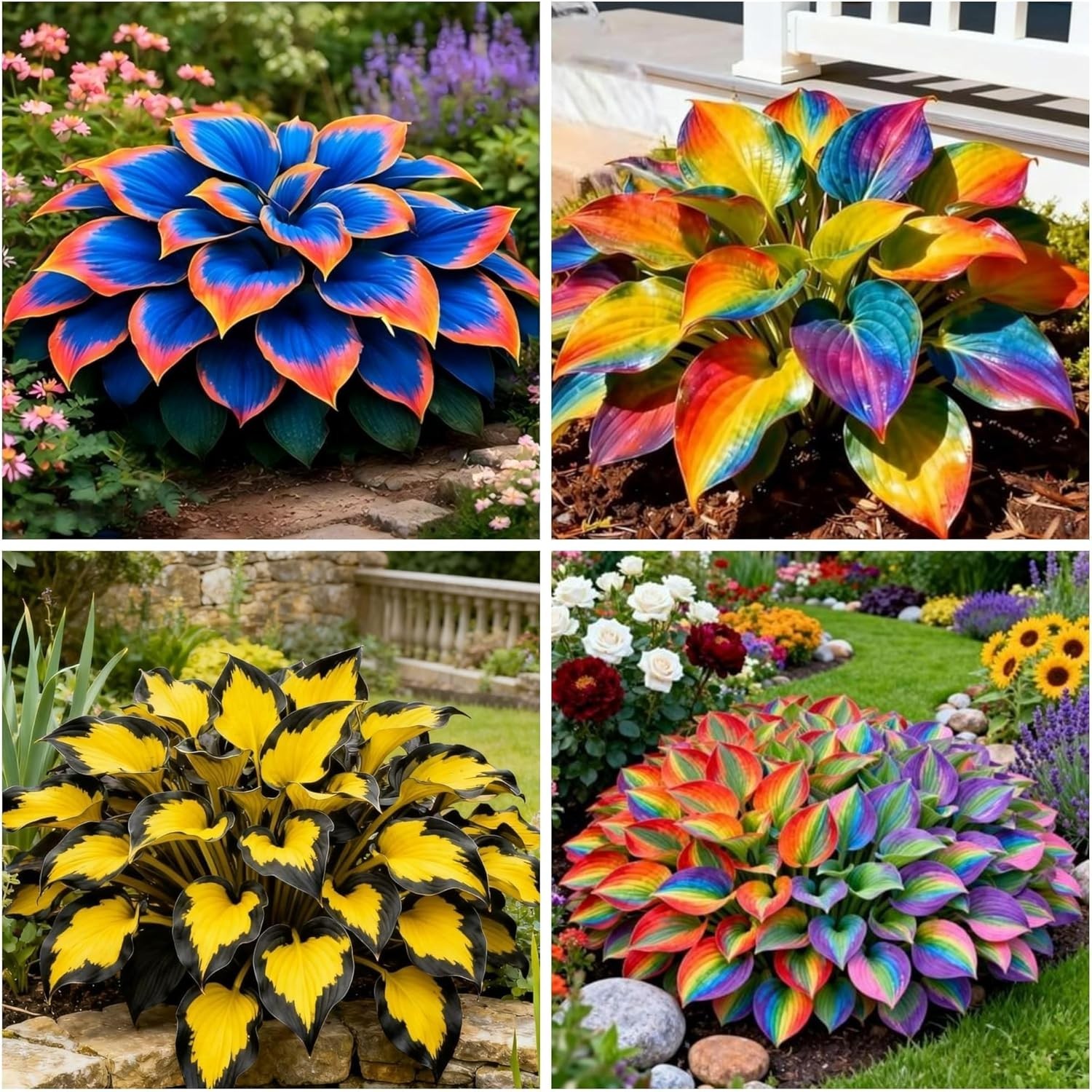 375+ Rainbow Hosta Seeds Heart Shaped Leaves, Hostas Seed for Planting Drough…