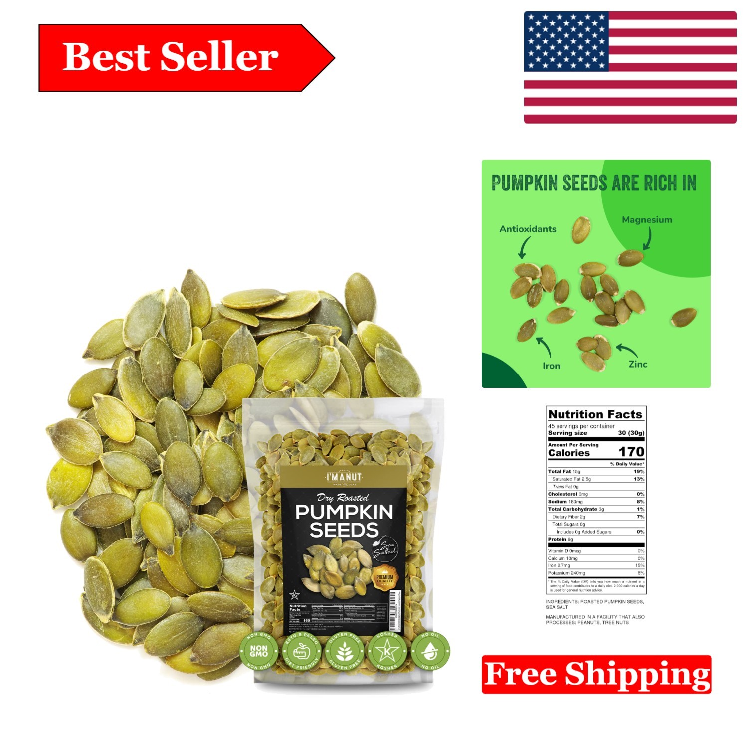 Oven Toasted Pumpkin Seeds – Gluten & Peanut Free, & Keto Friendly