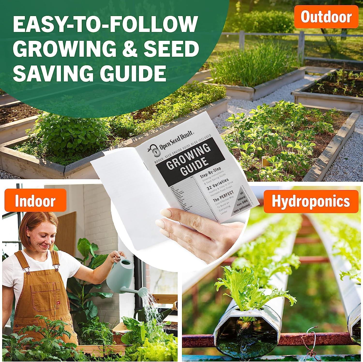 (32) Variety Pack Survival Gear Food Seeds | 15000 Non GMO Organic Heirloom …