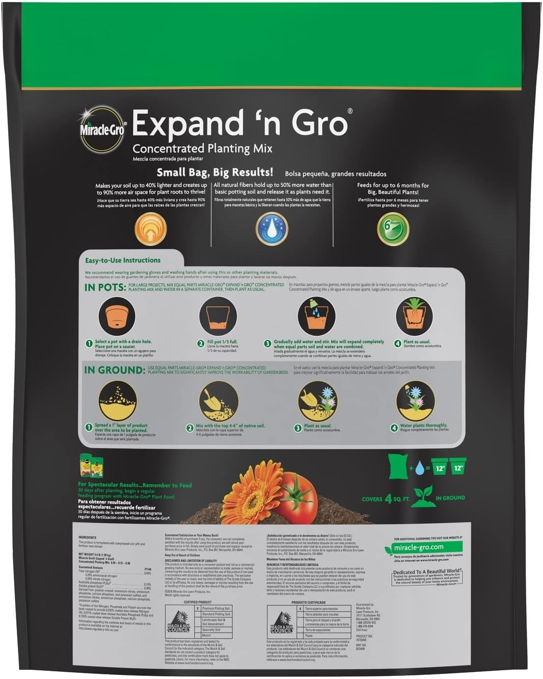 0.33 Cu. Ft. Expand ‘n Gro Garden Mix – Water-Activated, 6 Fertilization