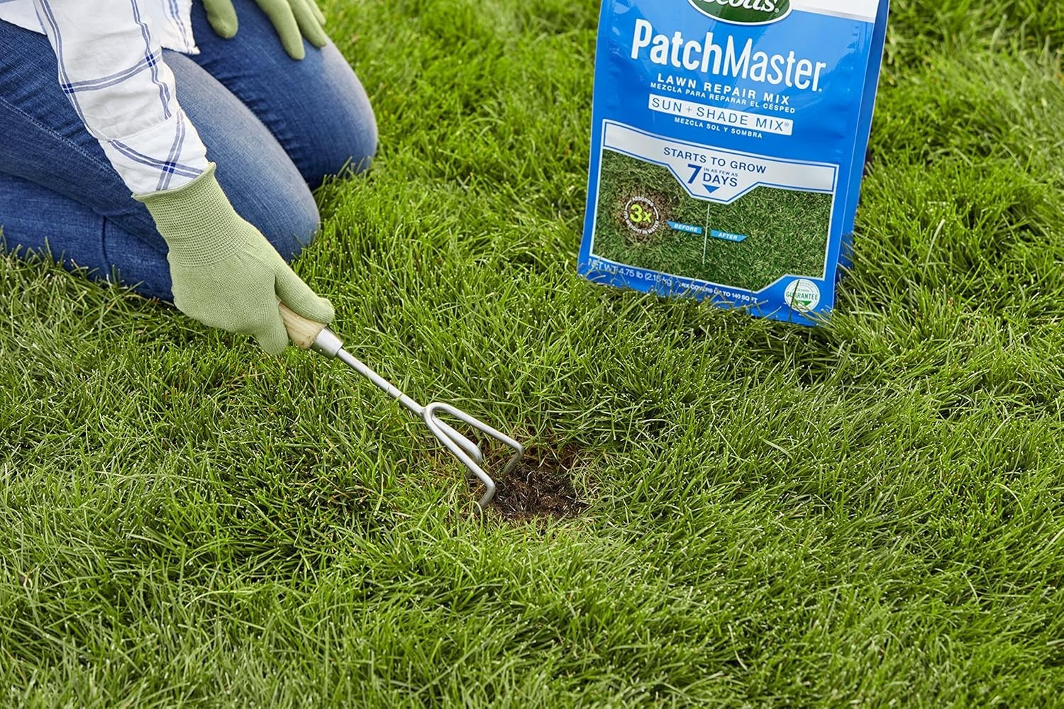 Patchmaster Lawn Repair Mix Sun + Shade Mix, Combination Grass Seed, Fertilizer,