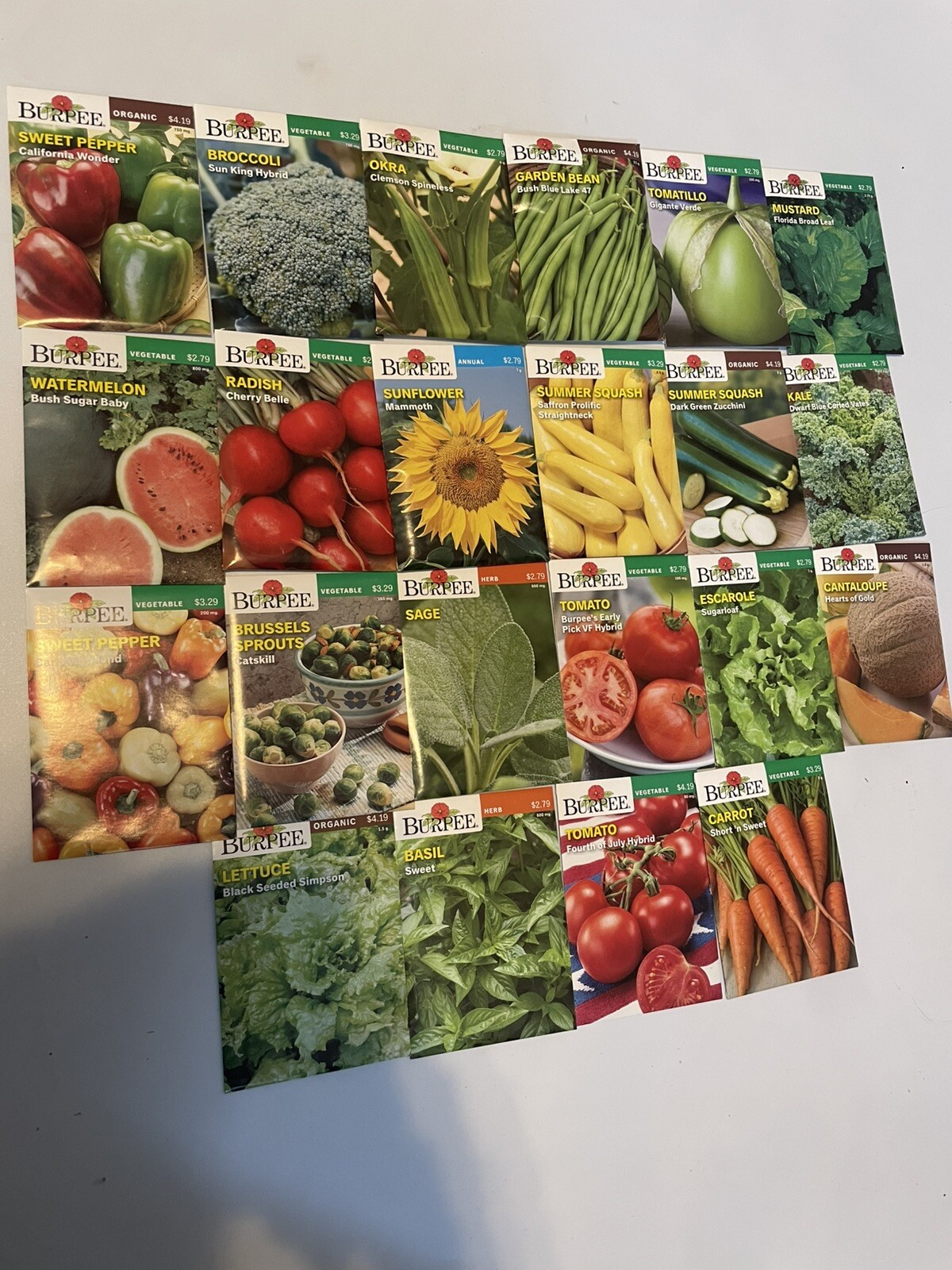 Garden Seeds Lot of 22 Packs of Burpee Vegetable & Herbs Dated 2021