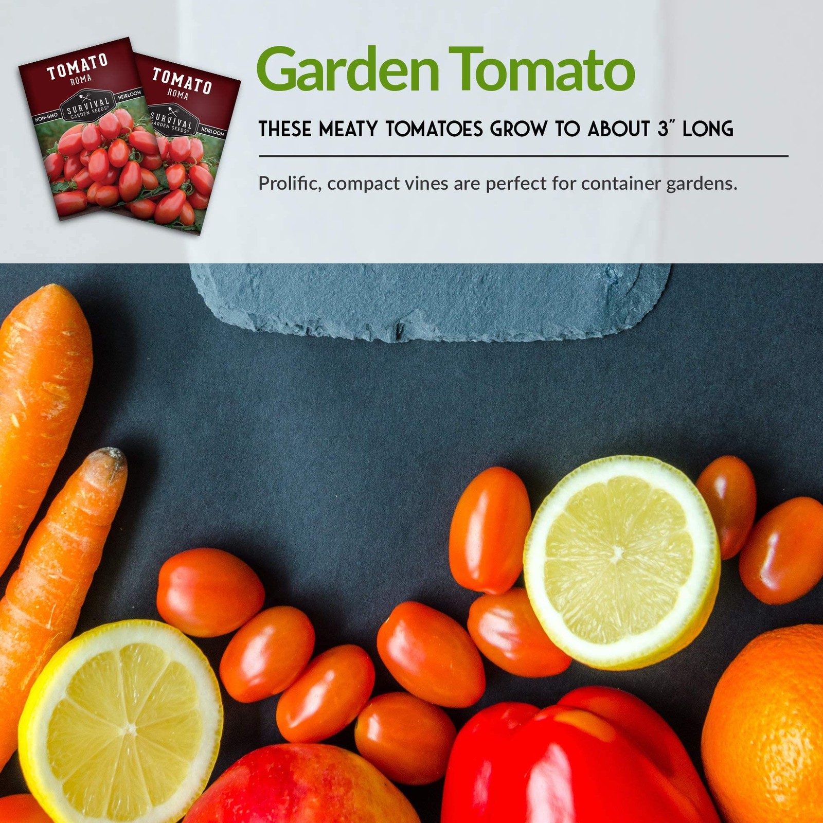 Heirloom Roma Tomato Seeds – Non-GMO Determinate Variety for Sauce & Canning