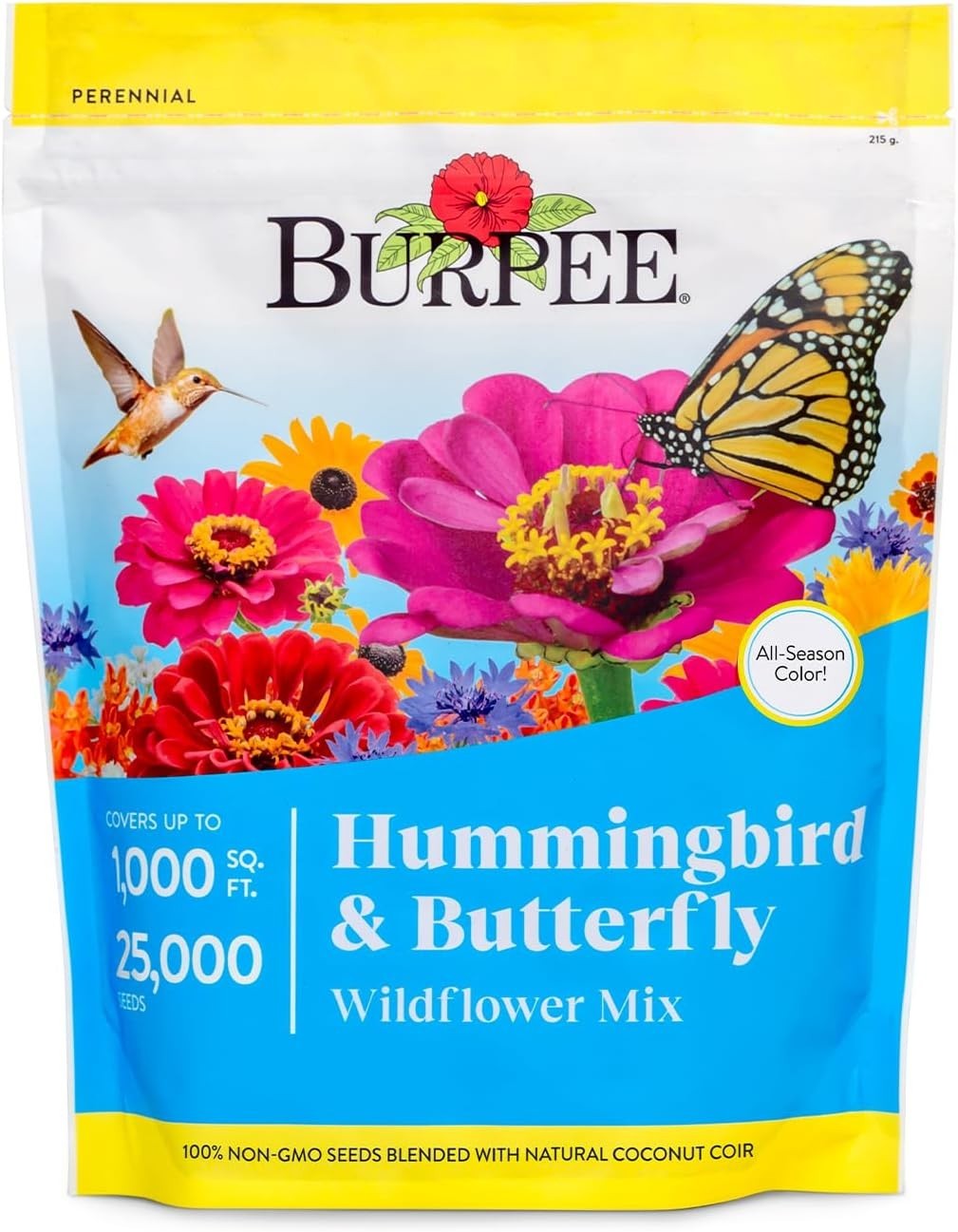 25,000 Non-GMO Wildflower Seeds – 18 Varieties for Hummingbirds & Butterflies