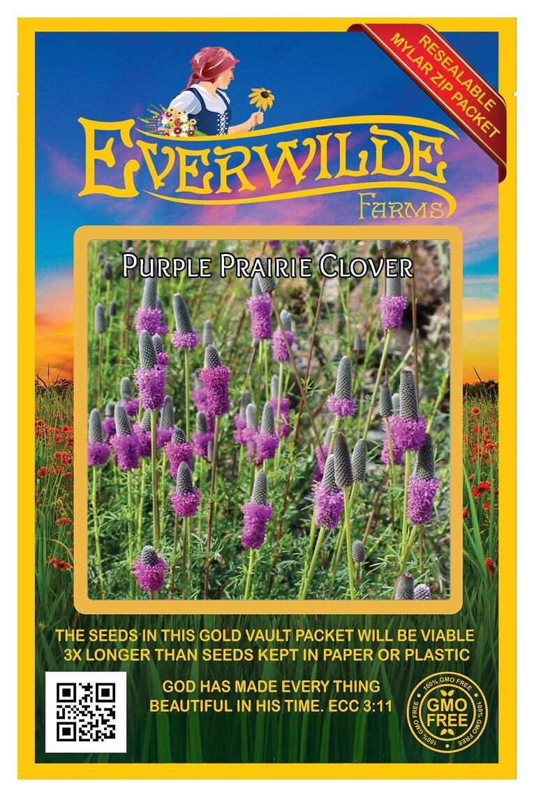 1 Oz Purple Prairie Clover Wildflower Seeds – Everwilde Farms Mylar Seed Packet