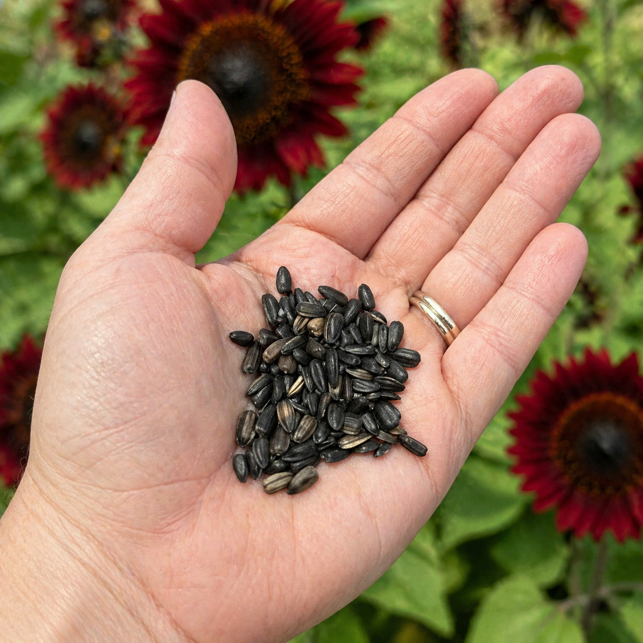 Chocolate Cherry Sunflower Seeds – Deep Red Tall Heirloom Cut Flower Garden